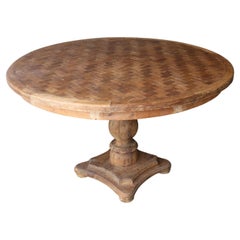 Tavolo da pranzo con piedistallo in legno antico Wood