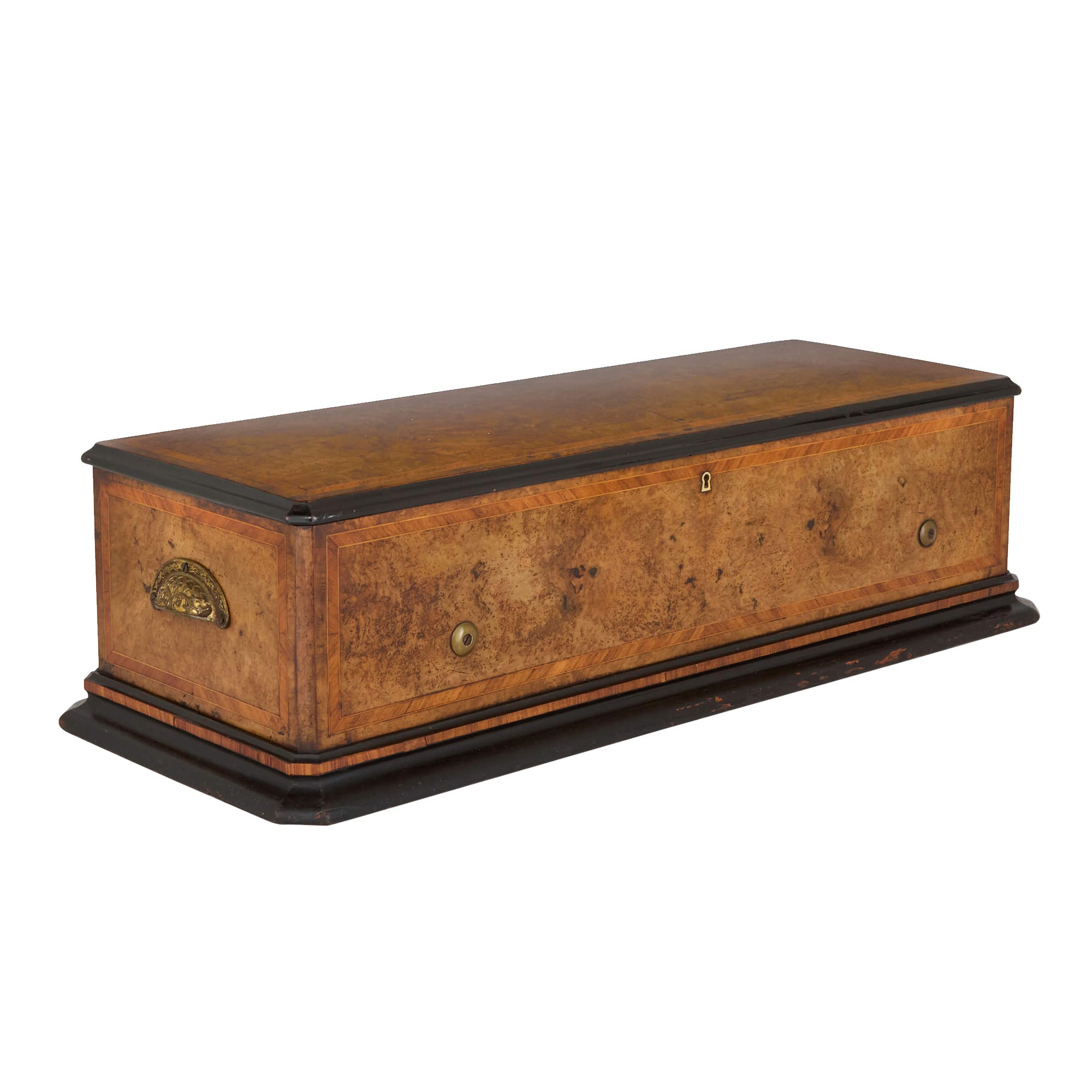 Antique Parquetry Wood Music Box by Nicole Frères