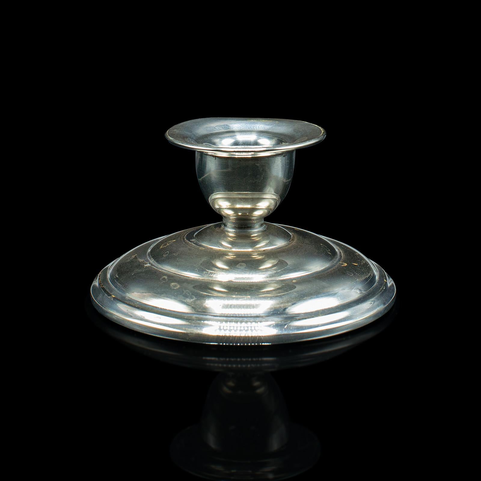 British Antique Parson's Candle Holder, English Silver Plate Nozzle, Ink Well, Victorian For Sale