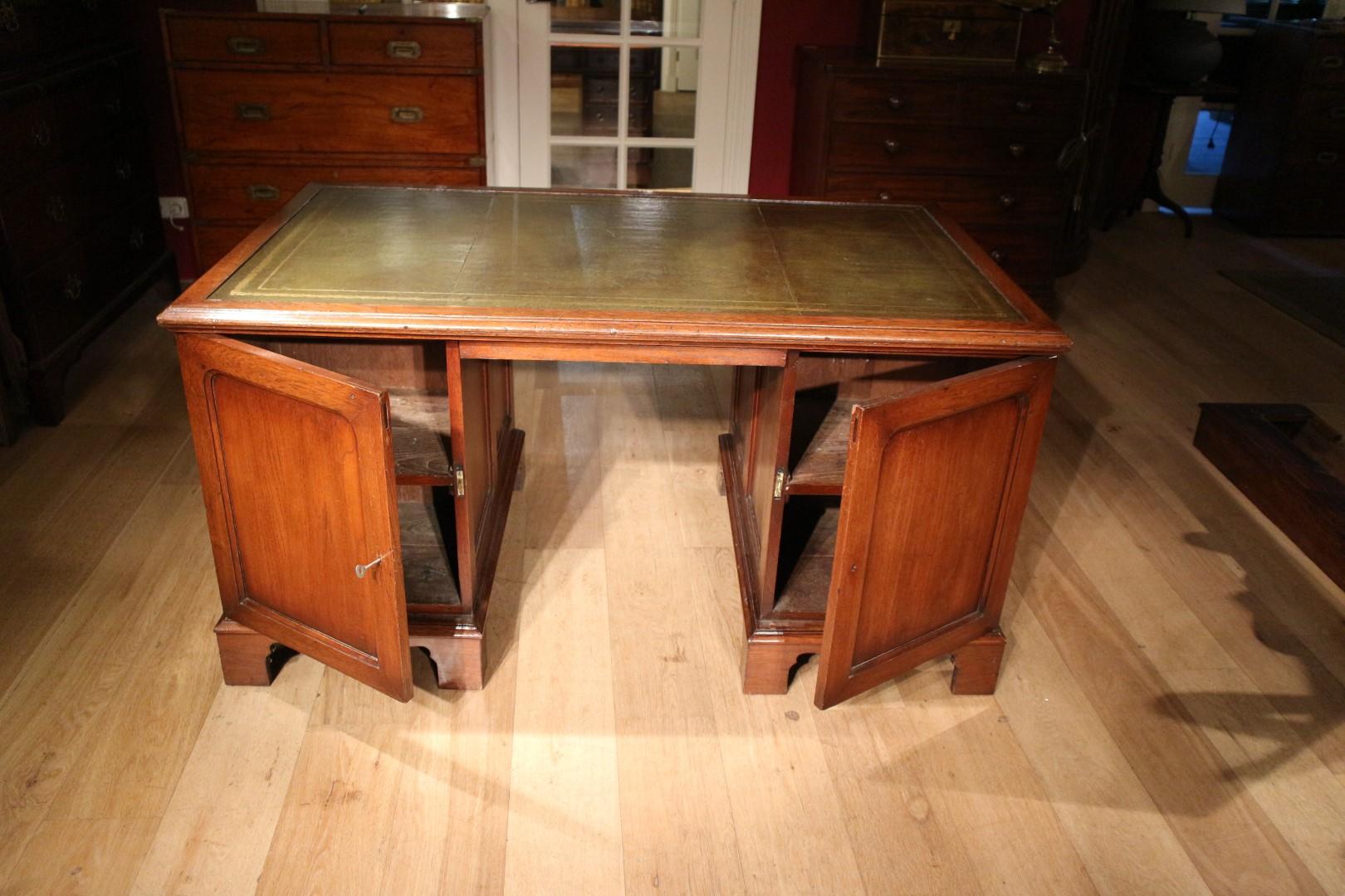 Antique Partner Desk For Sale 3