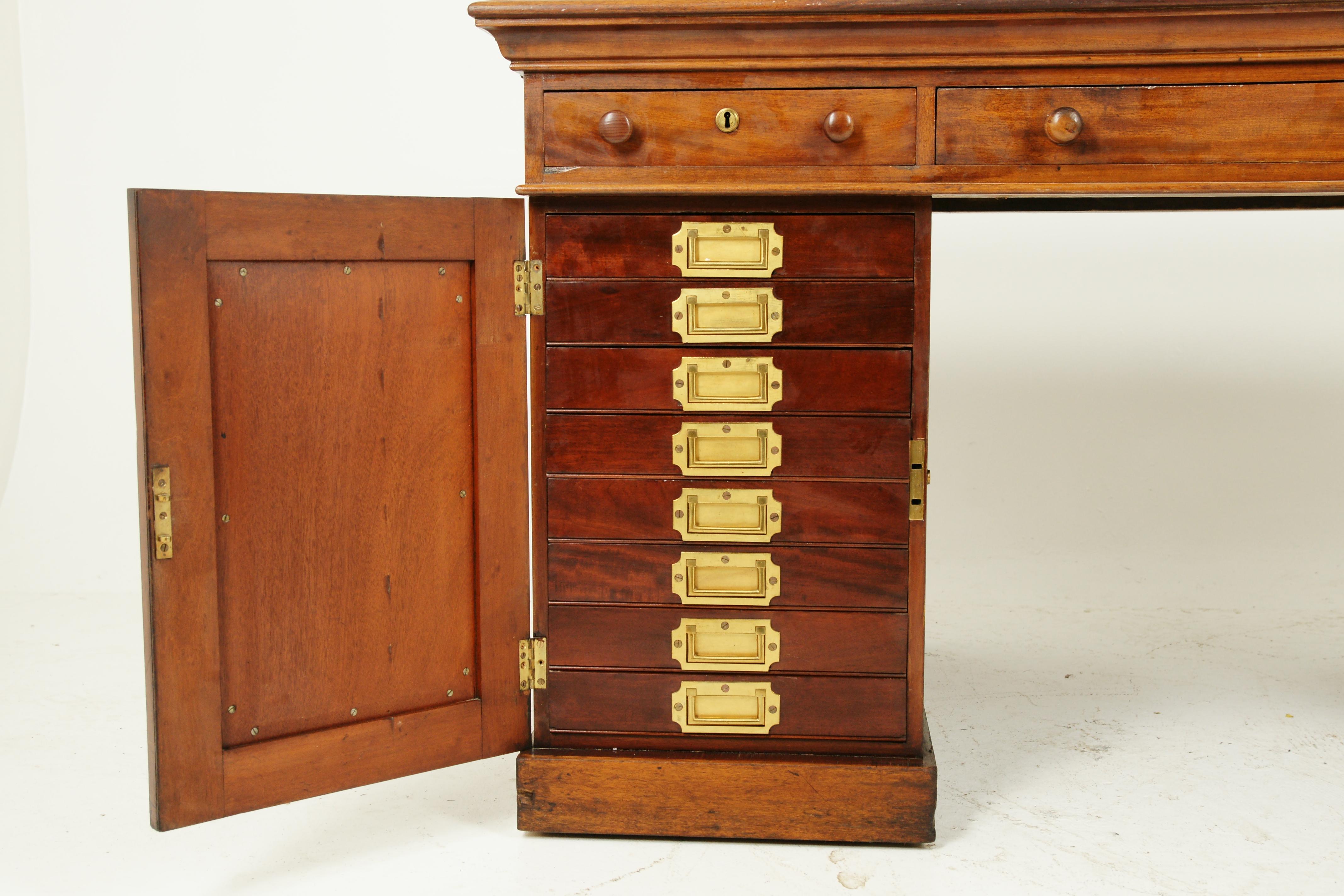 Antique Partners Desk, Walnut Desk, Victorian, 24 Drawers, Scotland 1870, B1371 3