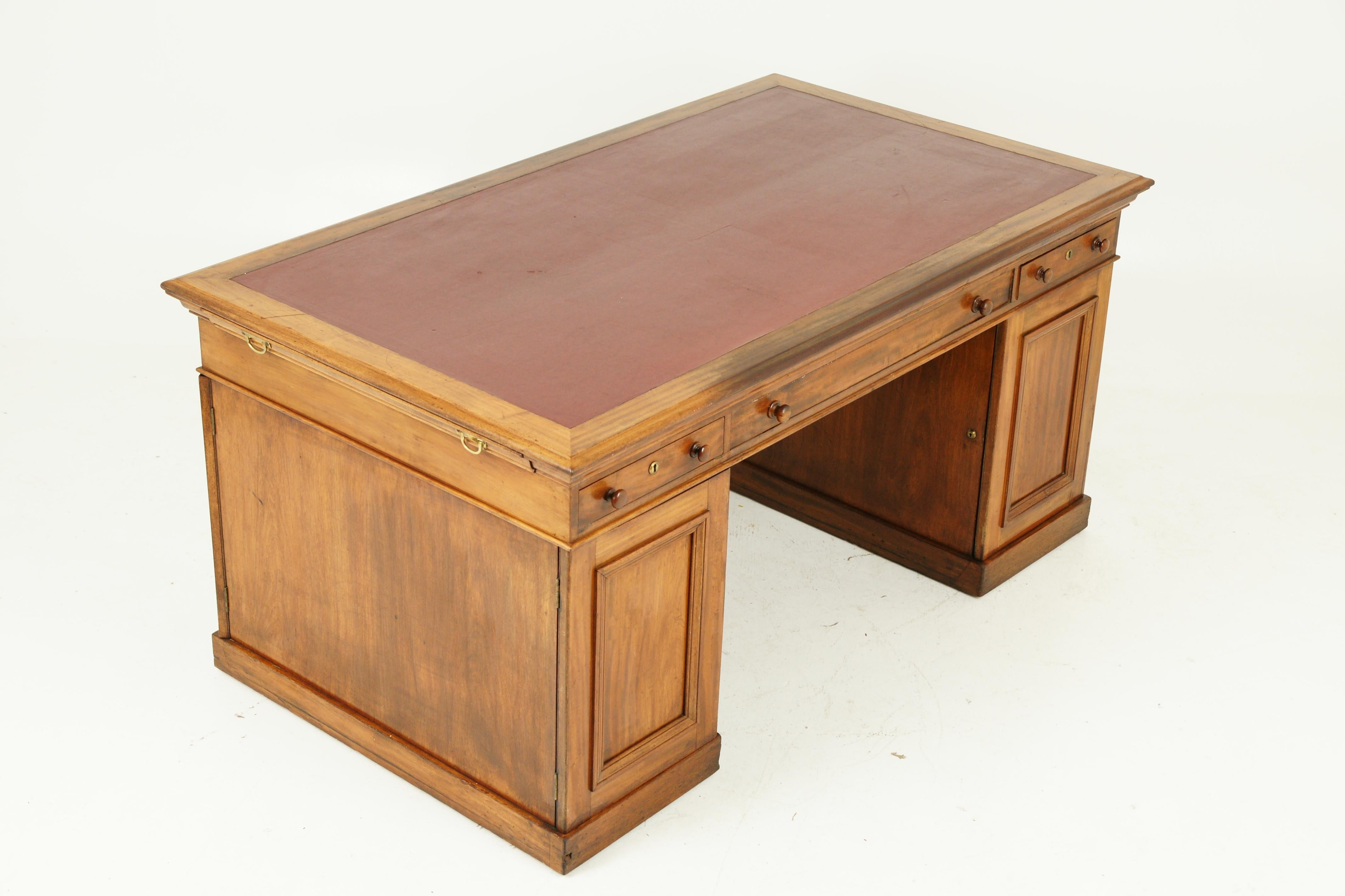 Antique Partners Desk, Walnut Desk, Victorian, 24 Drawers, Scotland 1870, B1371 7