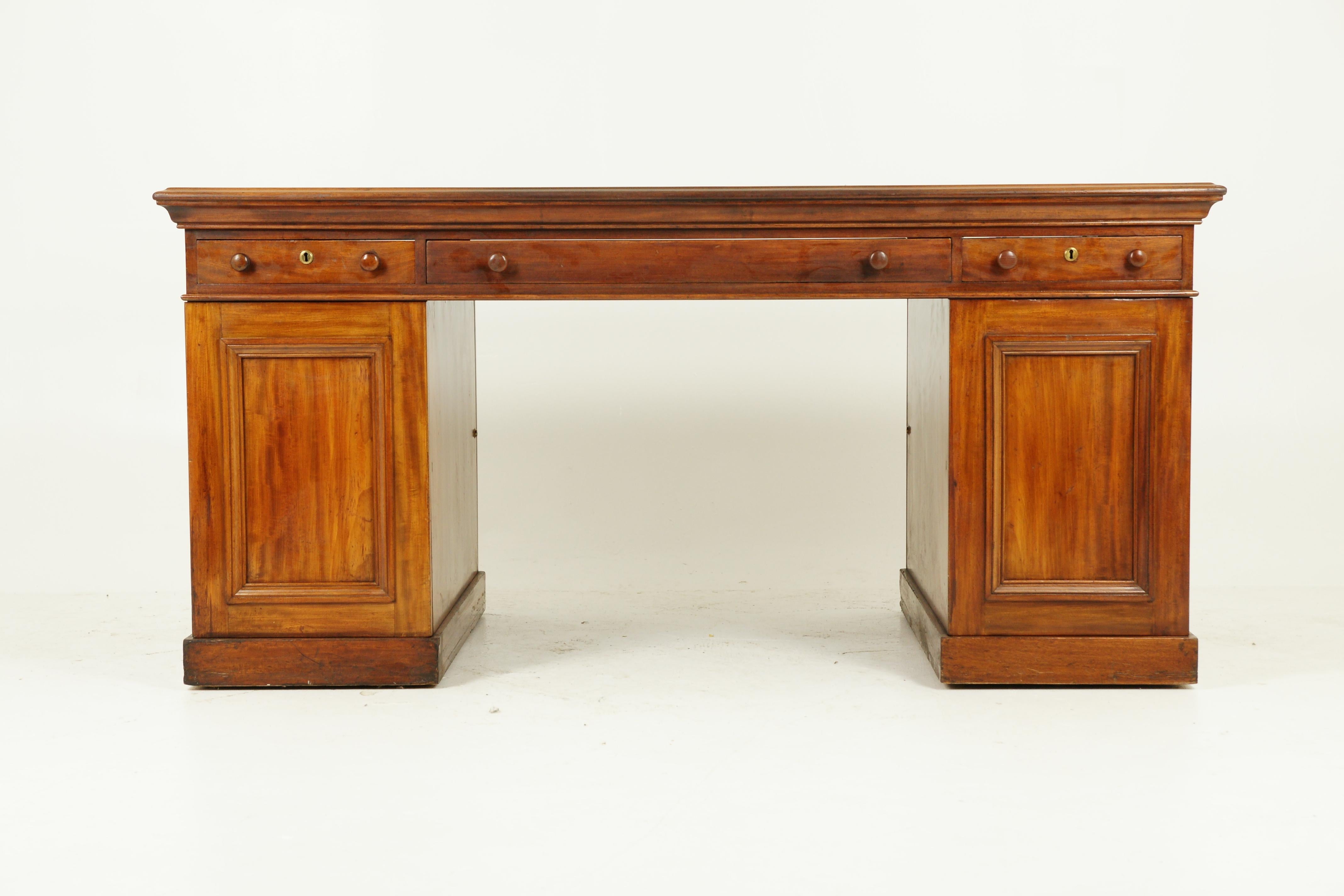 Antique Partners Desk, Walnut Desk, Victorian, 24 Drawers, Scotland 1870, B1371 12