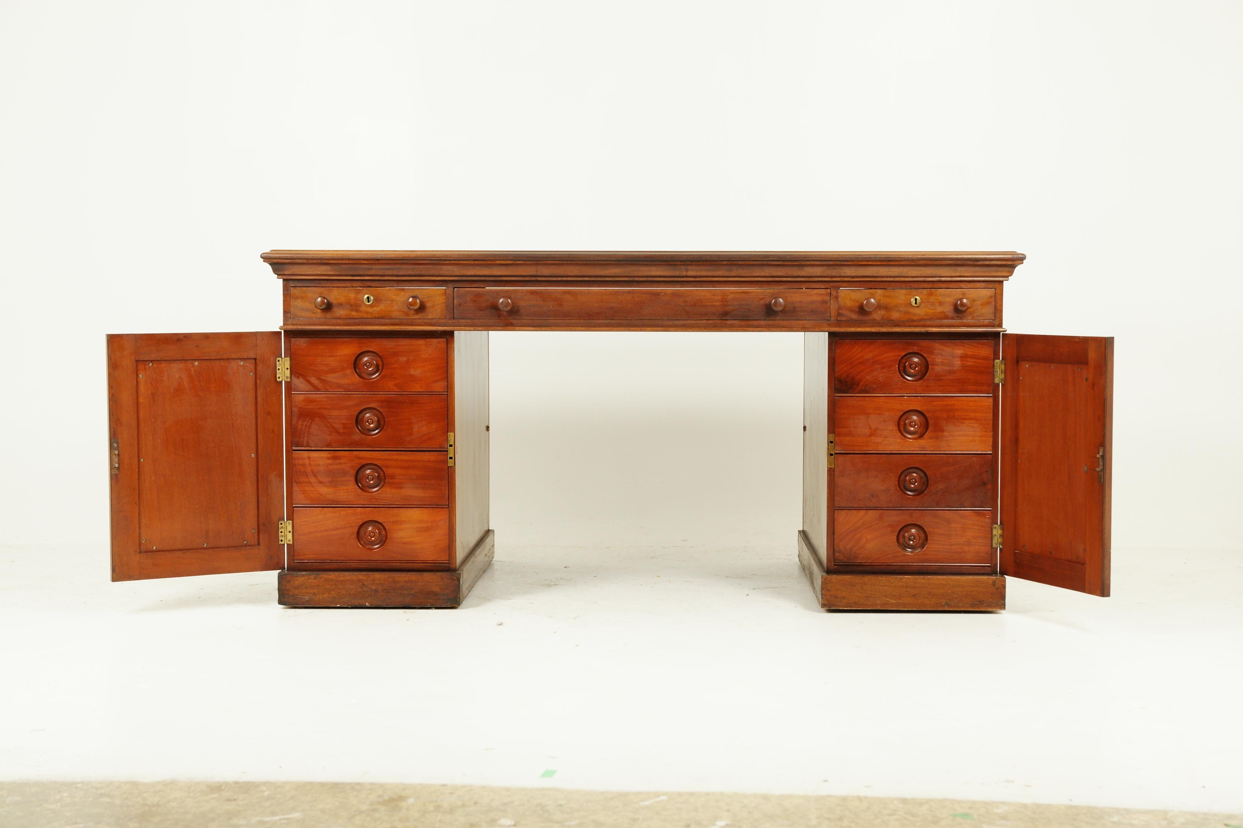 Antique Partners Desk, Walnut Desk, Victorian, 24 Drawers, Scotland 1870, B1371 13