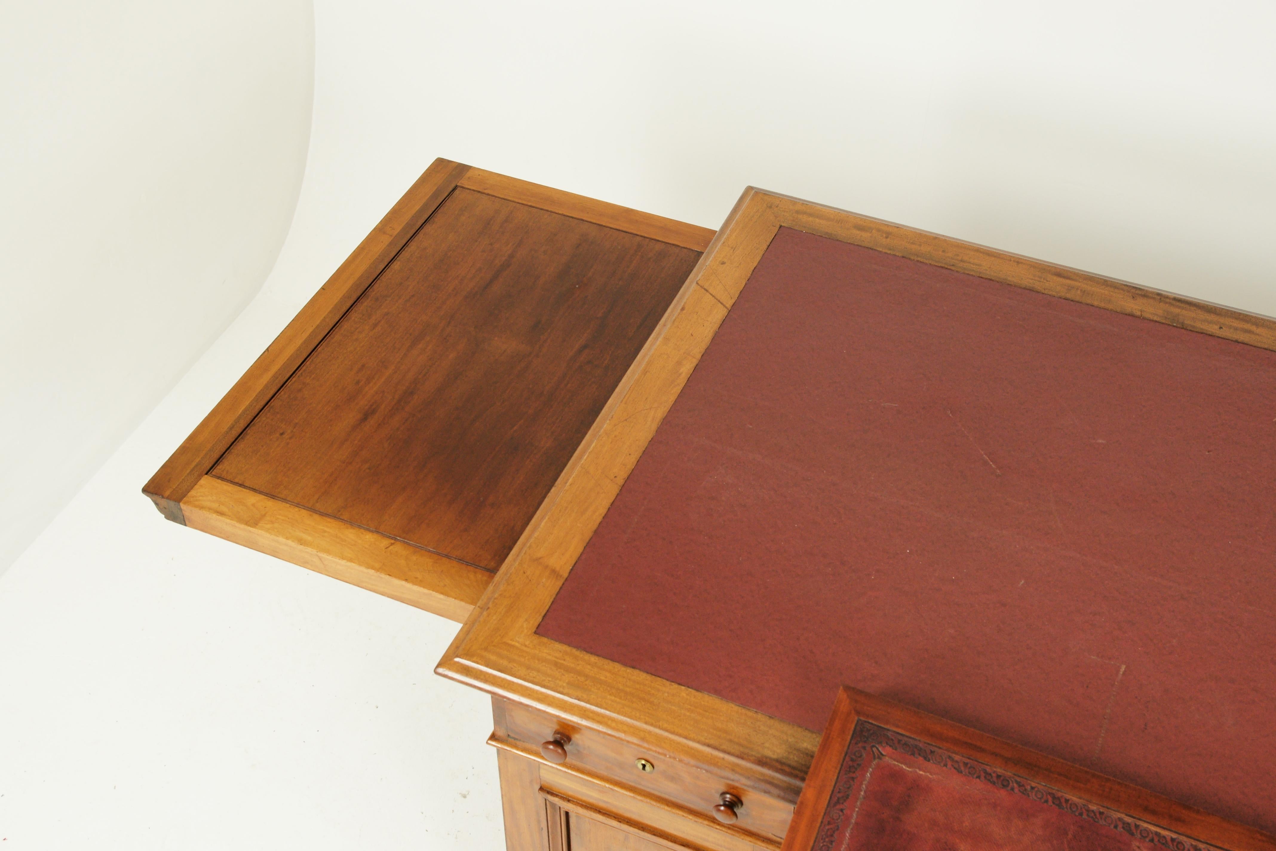 Scottish Antique Partners Desk, Walnut Desk, Victorian, 24 Drawers, Scotland 1870, B1371