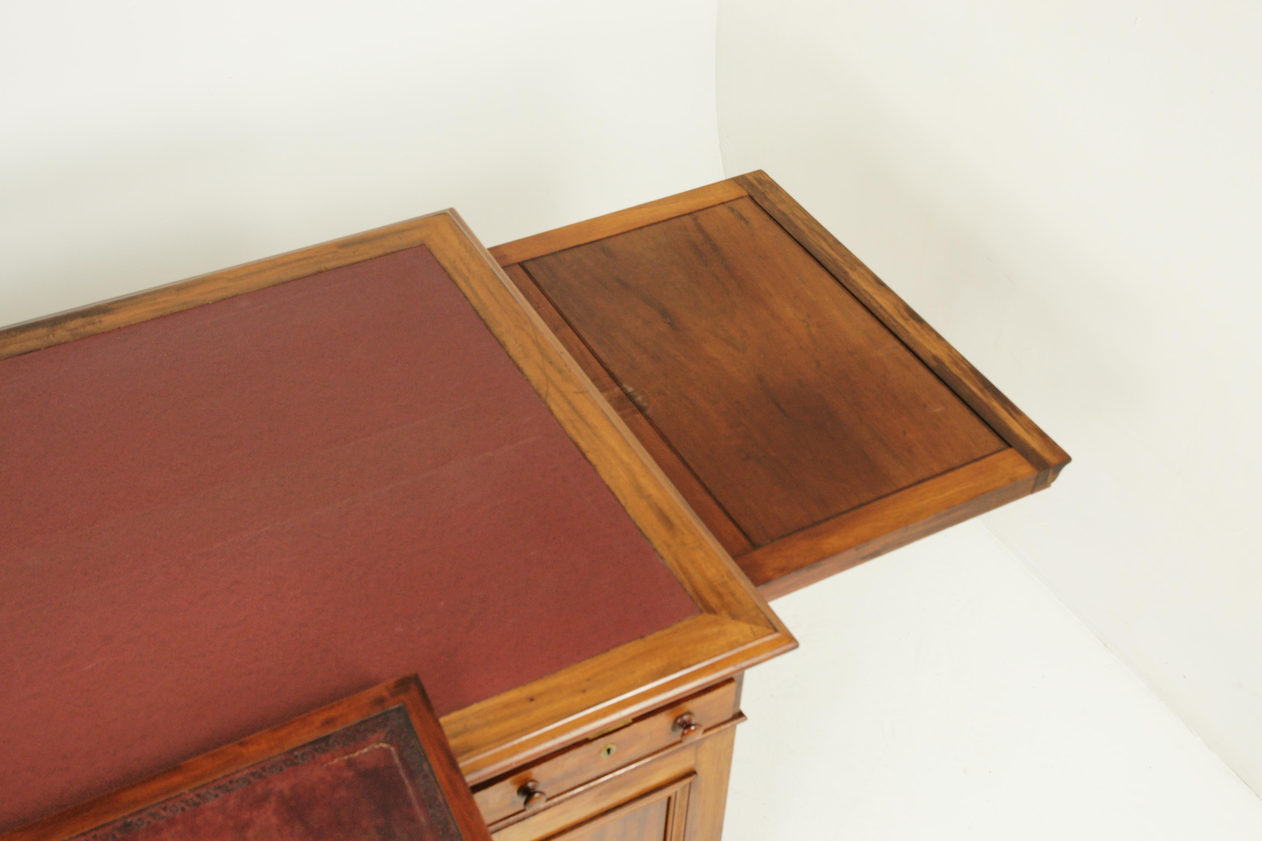 Hand-Crafted Antique Partners Desk, Walnut Desk, Victorian, 24 Drawers, Scotland 1870, B1371