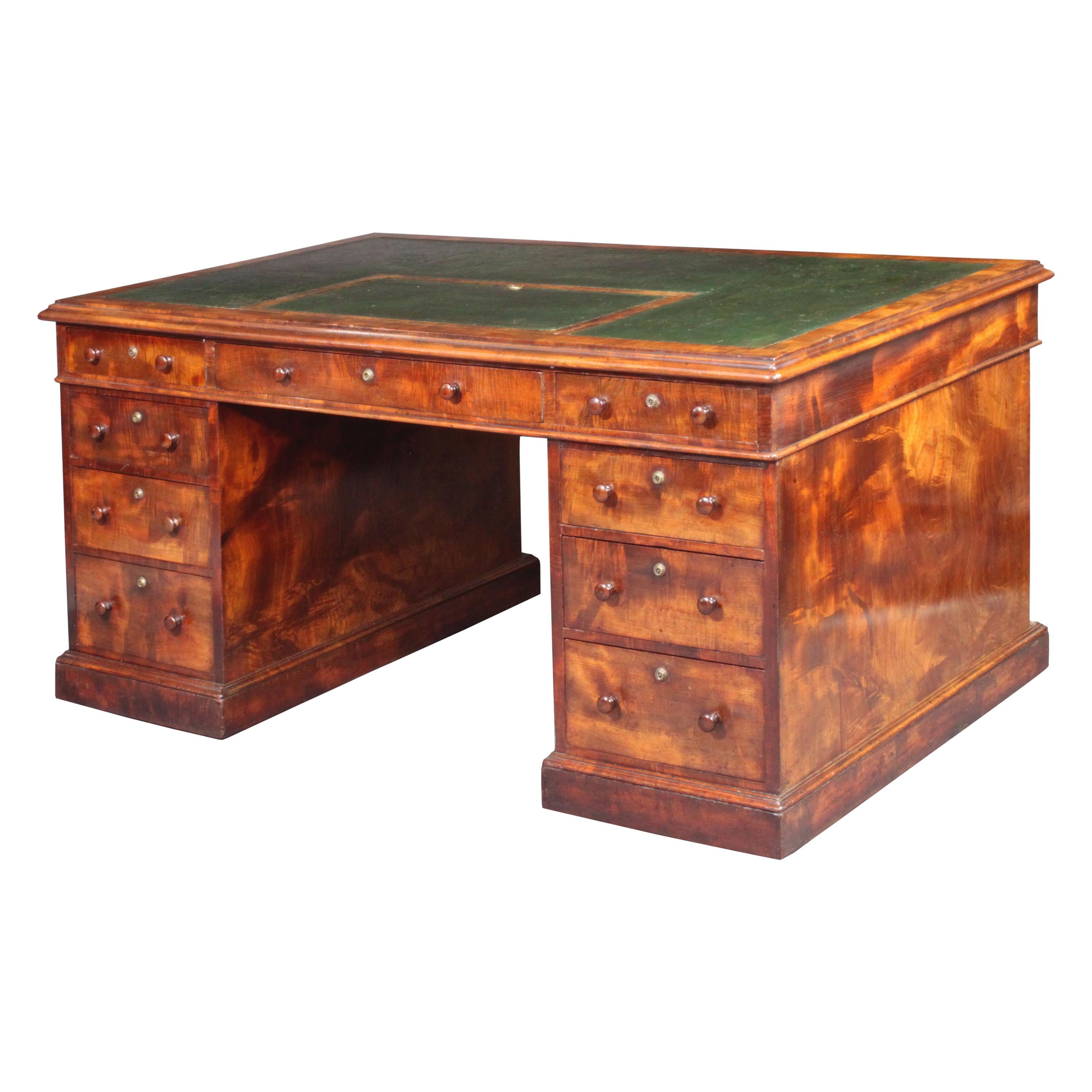 Antique Partners Desk with Provenance For Sale