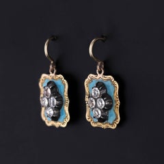 Antique Paste and Enamel Earrings of 14k and 18k Gold