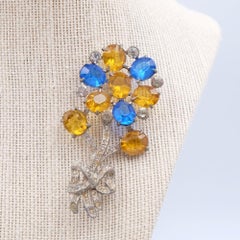 Antique Paste Flower Brooch 1930s