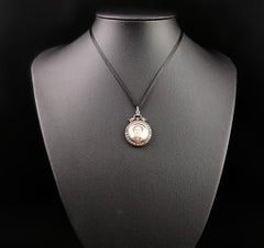 Antique paste locket pendant, portrait, 900 silver, Art Nouveau