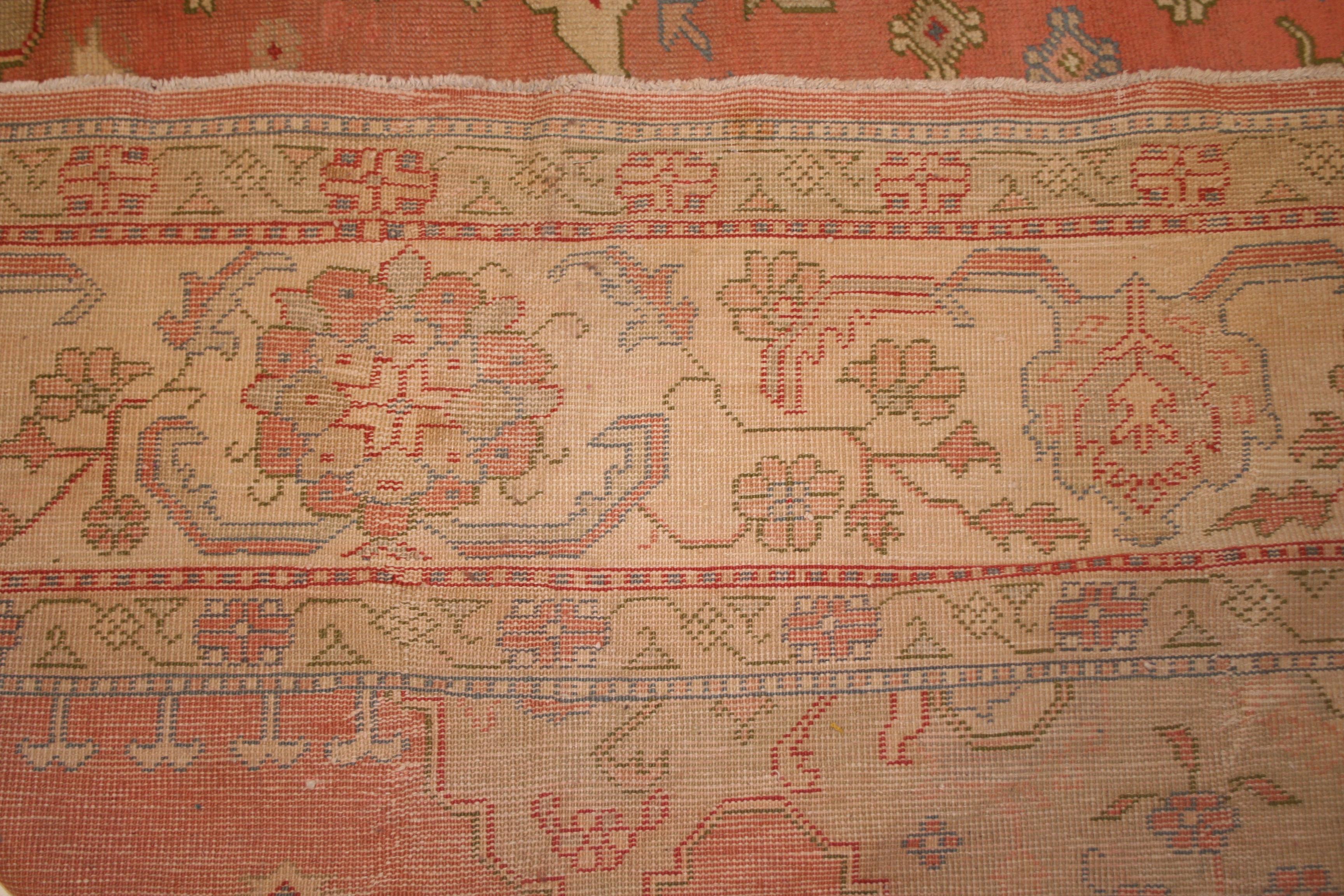 20th Century Antique Pastel Coloured Turkish Oushak Rug For Sale