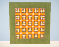 Courtepointe ancienne « 25 Patchwork, Cheddar Ground », États-Unis, 19e siècle