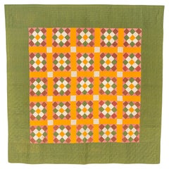 Courtepointe ancienne « 25 Patchwork, Cheddar Ground », États-Unis, 19e siècle