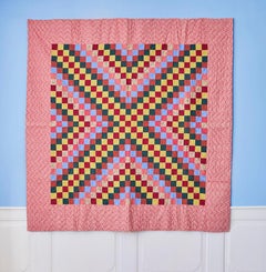 Antique Patchwork “Philadelphia Pavement Variation” Cotton Quilt, USA, 1880s