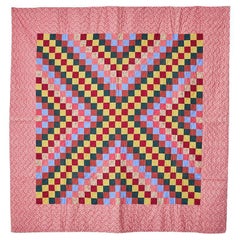 Used Patchwork “Philadelphia Pavement Variation” Cotton Quilt, USA, 1880s