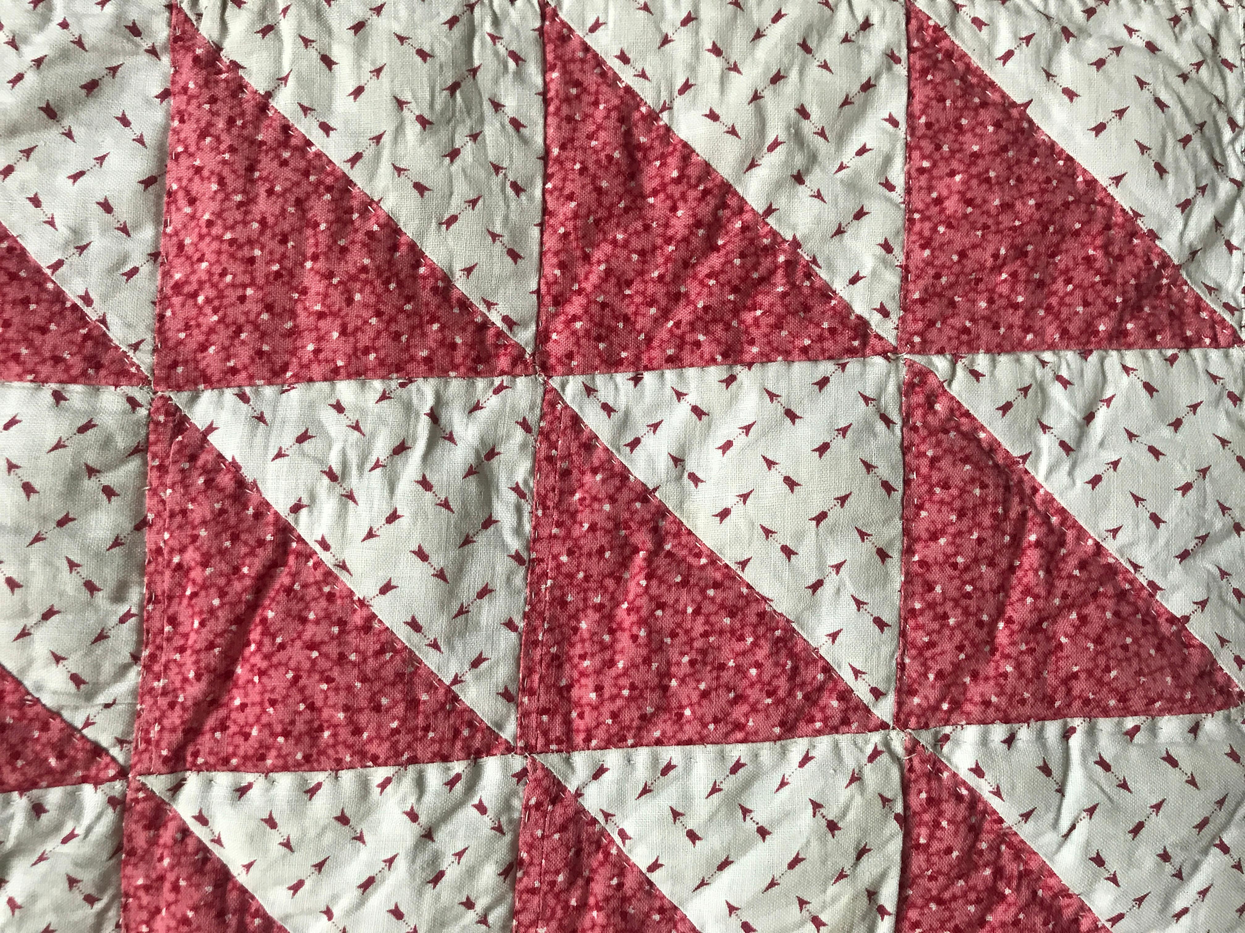 Hand-Crafted Antique Patchwork Quilt 