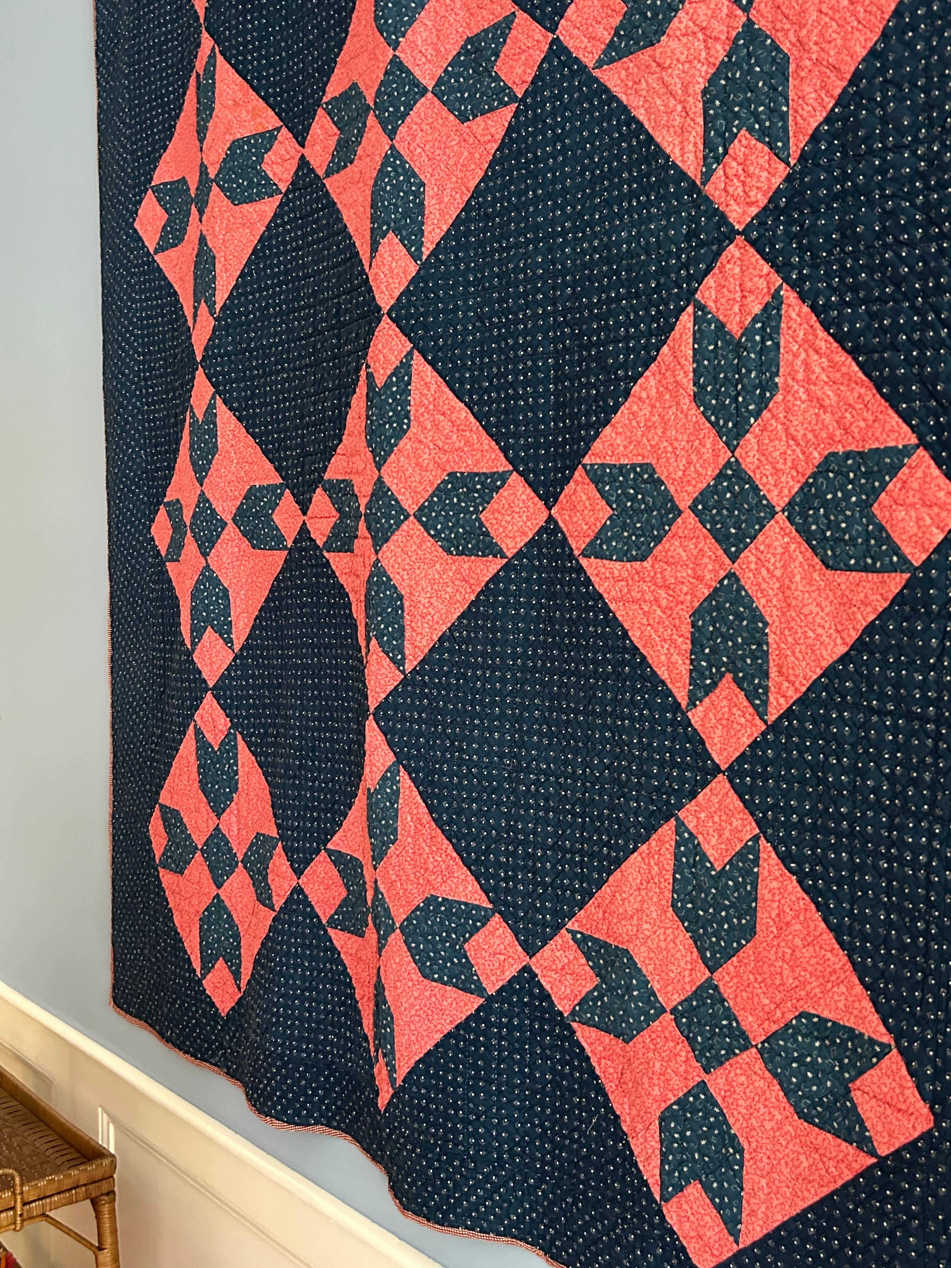 Quilt ancien en patchwork 