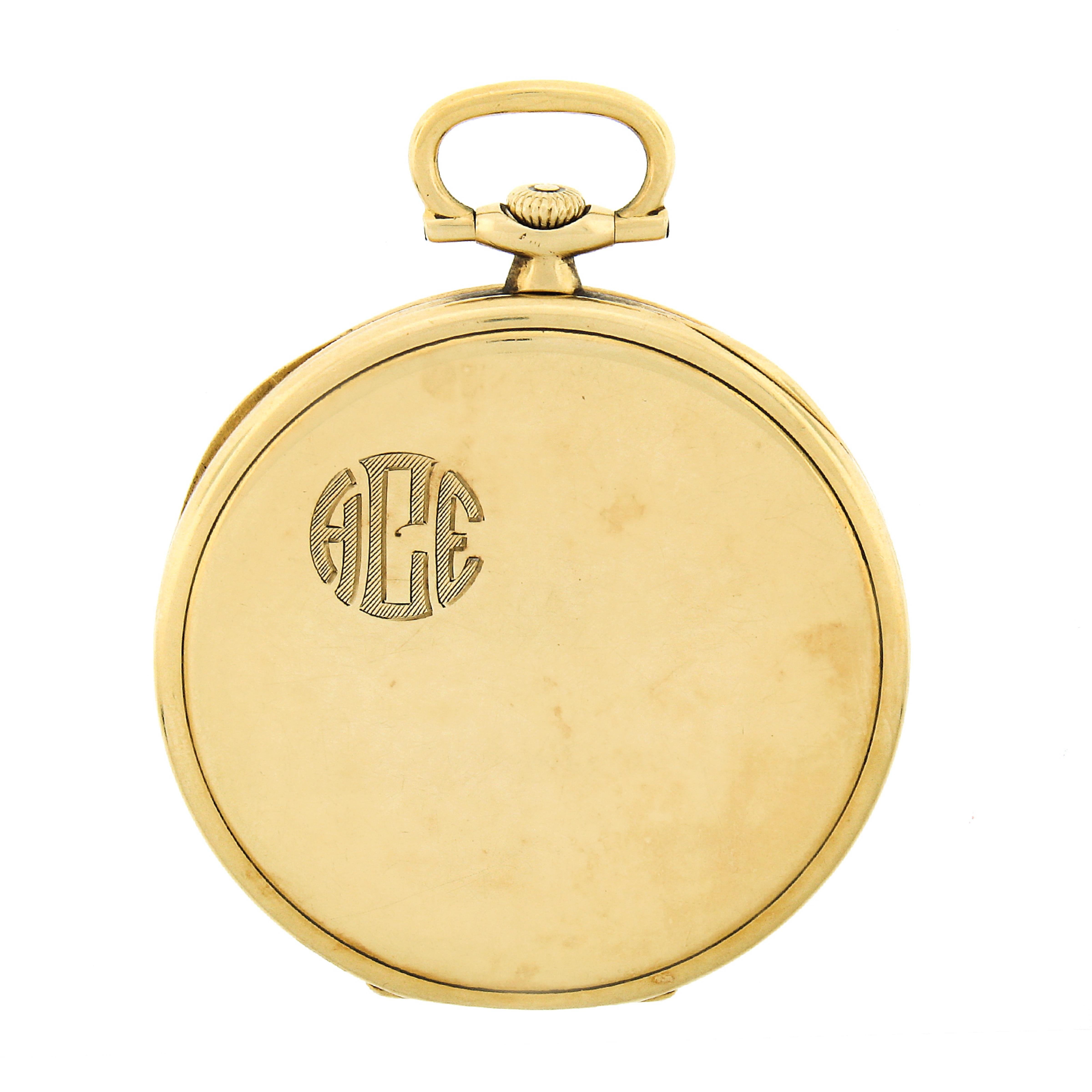 Women's or Men's Antique Patek Philippe 18k Yellow Gold Open Face 18j Swiss Pocket Watch