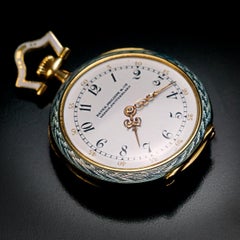 Antique Patek Philippe Ladies Platinum Gold Diamond Enamel Pendant Watch