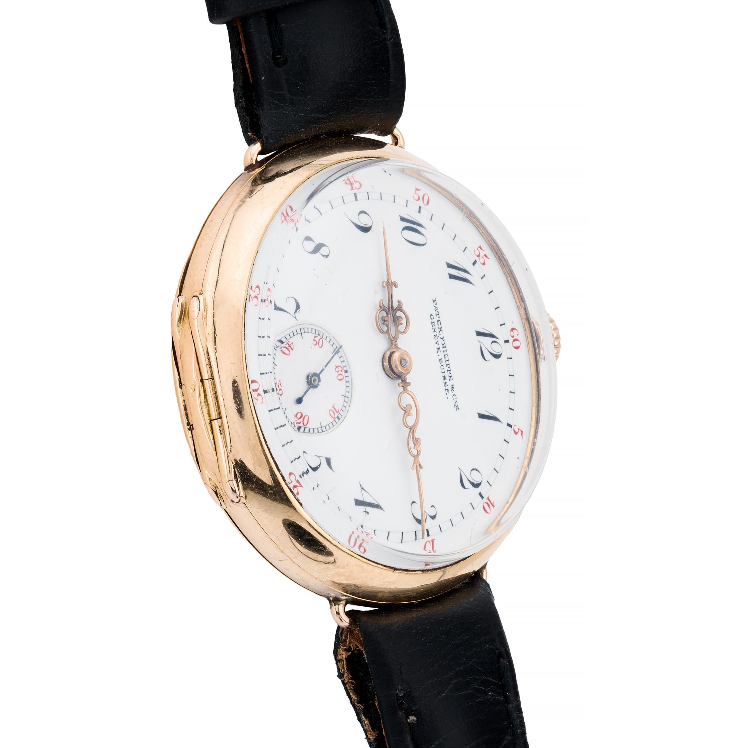 Aston Estate Jewelry Presents:

A distinguished Patek Philippe wristwatch crafted in 18k yellow gold.

The round watch features a pristine white dial with elegant black numerals and the Patek Philippe signature, highlighting its Swiss heritage. The
