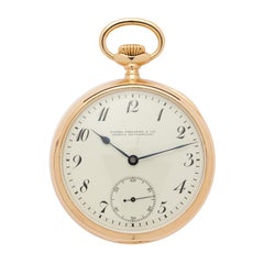 Antico orologio da tasca Patek Phillipe in oro con cinturino in pelle indossabile