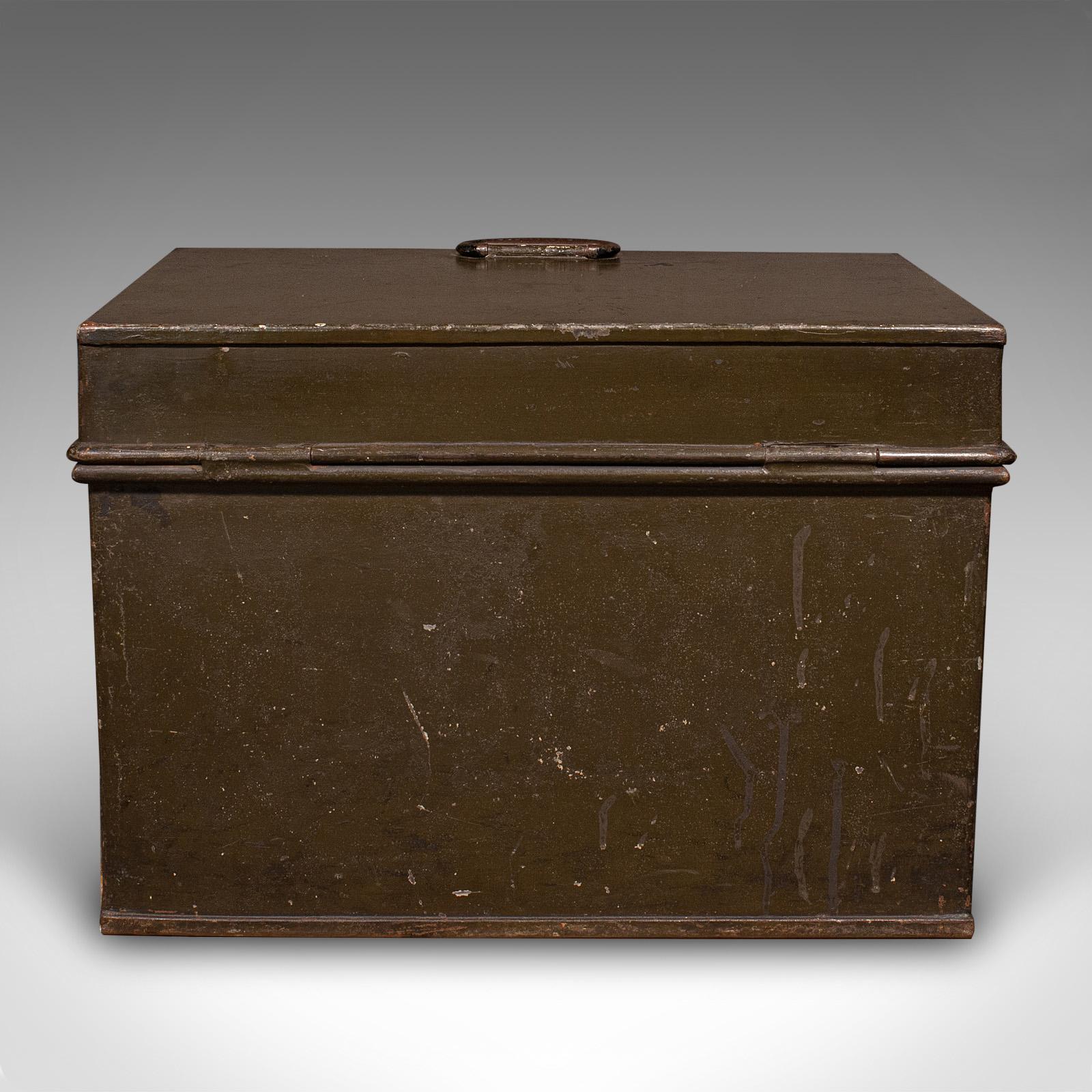 Late 19th Century Antique Patent Safe, English Cast Iron Lock Box, Milners of Liverpool, Victorian For Sale