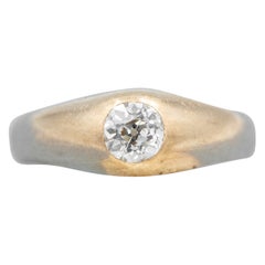 Antique solitaire - Victorian Gypsy ring - 18k rose gold 0.5ct Old Mine diamond