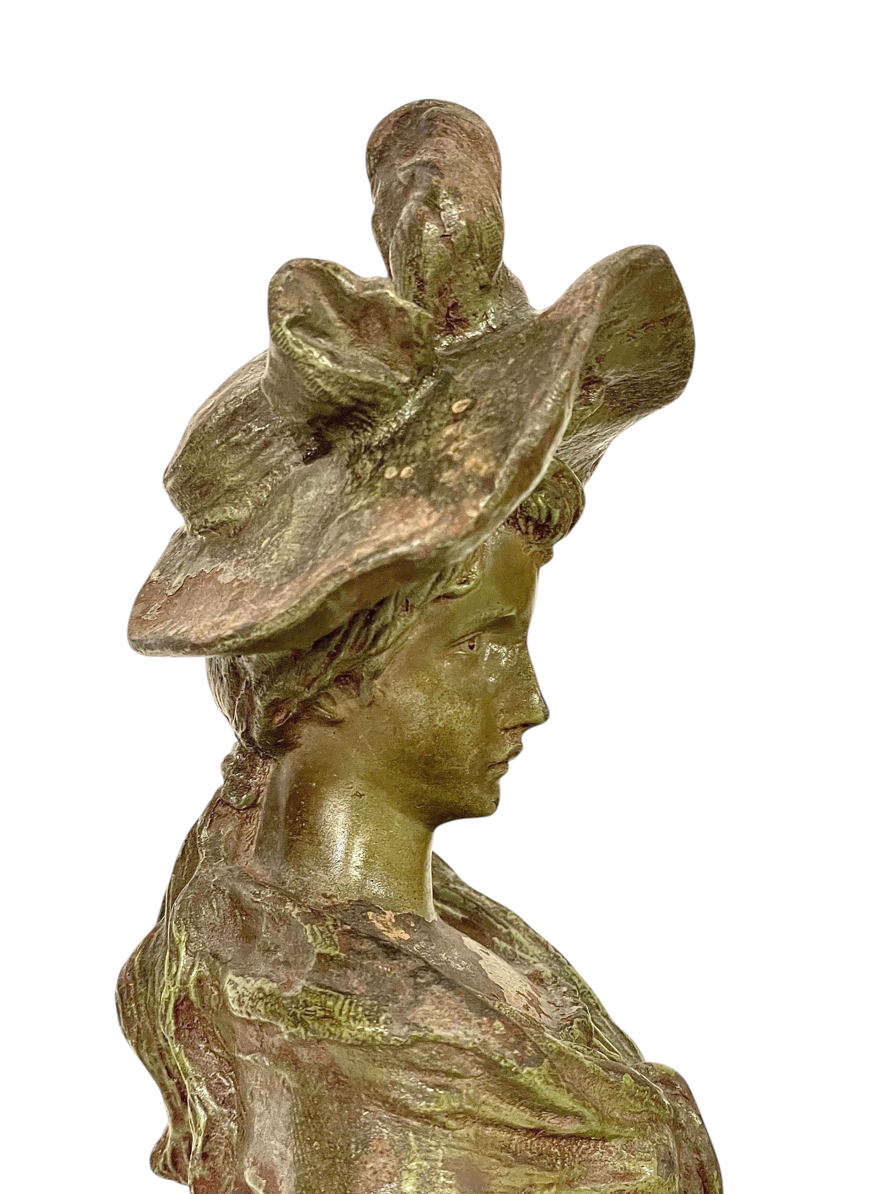 Antico busto in bronzo patinato di Pedro Ramón José Rigual, CIRCA 1900 in vendita 5
