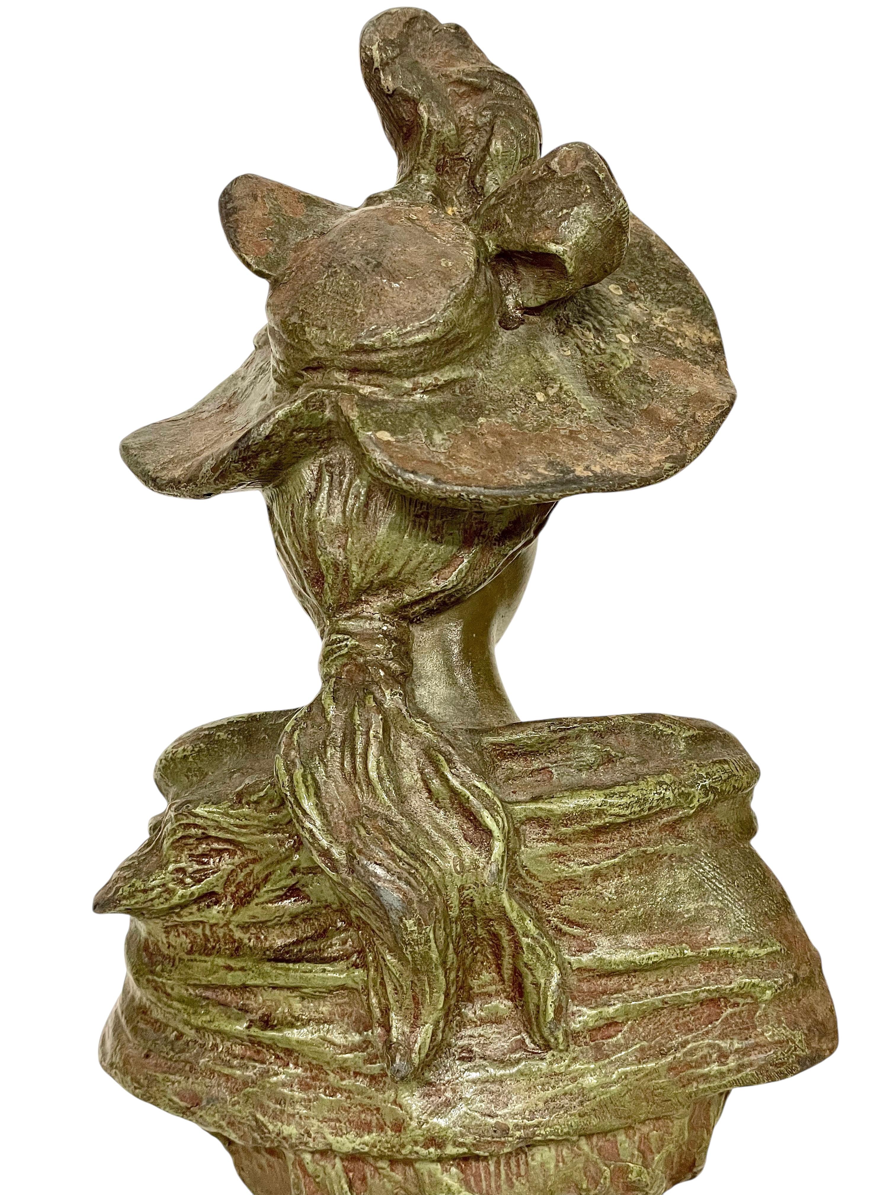 Antico busto in bronzo patinato di Pedro Ramón José Rigual, CIRCA 1900 in vendita 7
