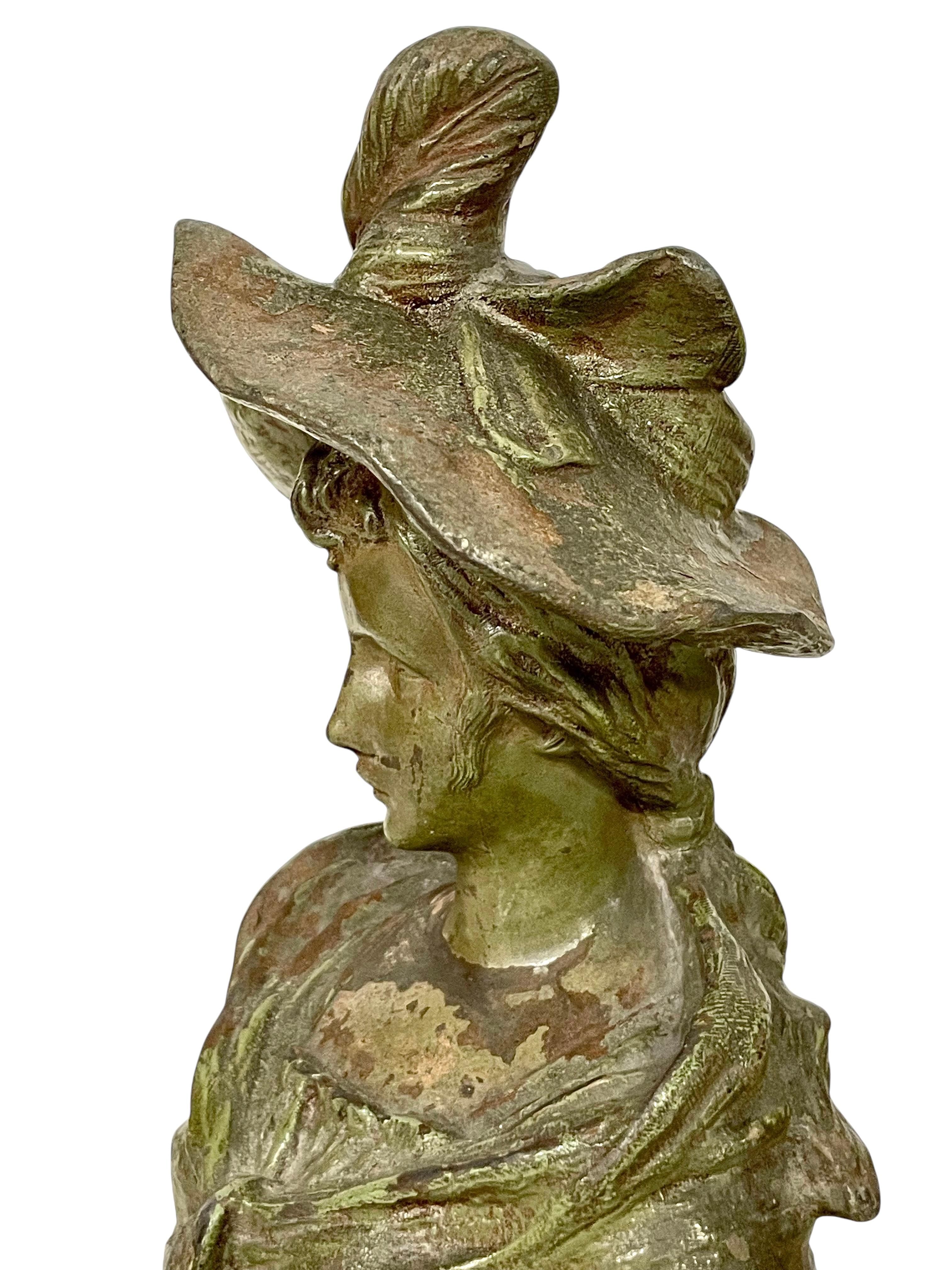 Antico busto in bronzo patinato di Pedro Ramón José Rigual, CIRCA 1900 in vendita 8