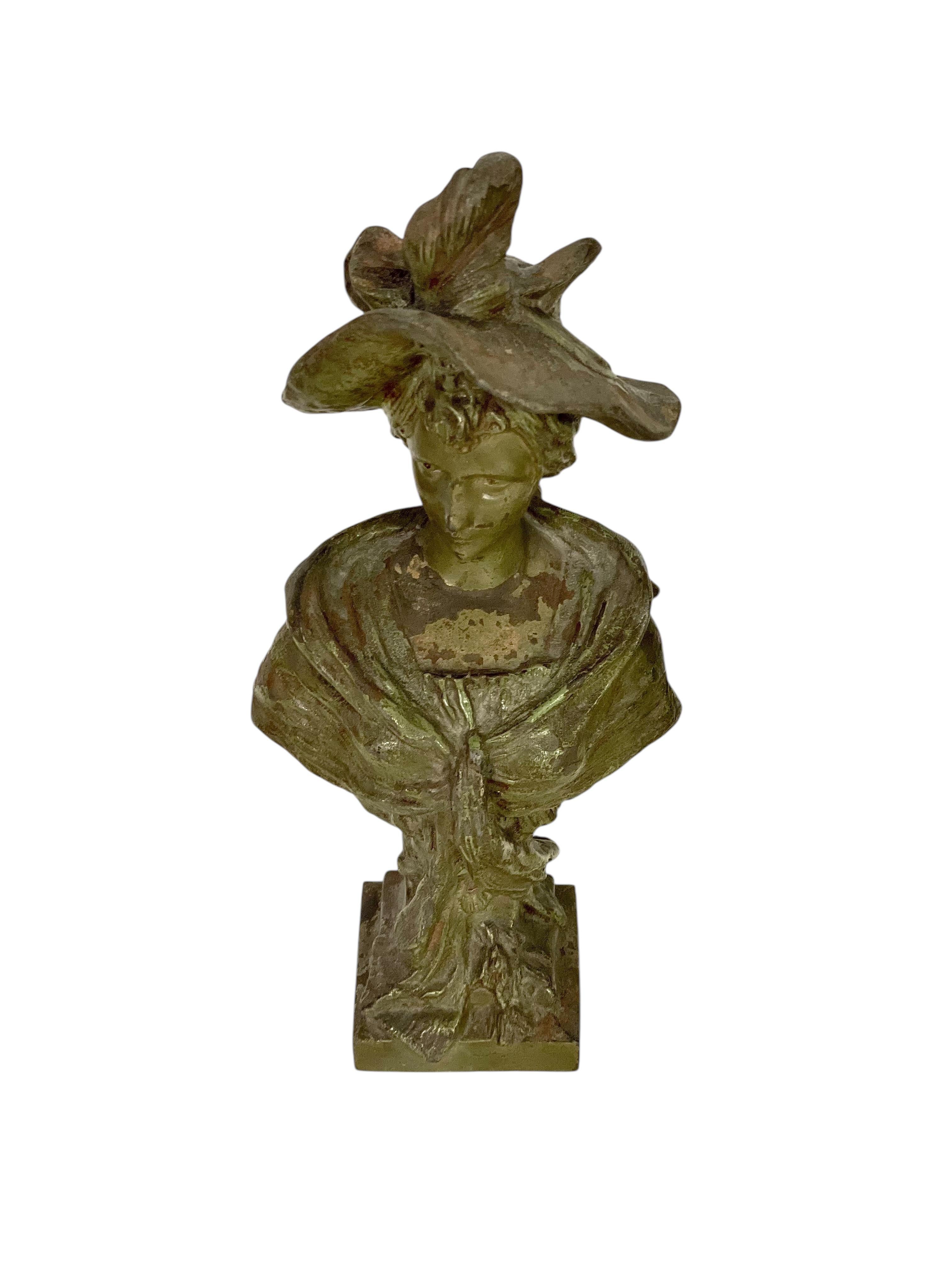 Spagnolo Antico busto in bronzo patinato di Pedro Ramón José Rigual, CIRCA 1900 in vendita
