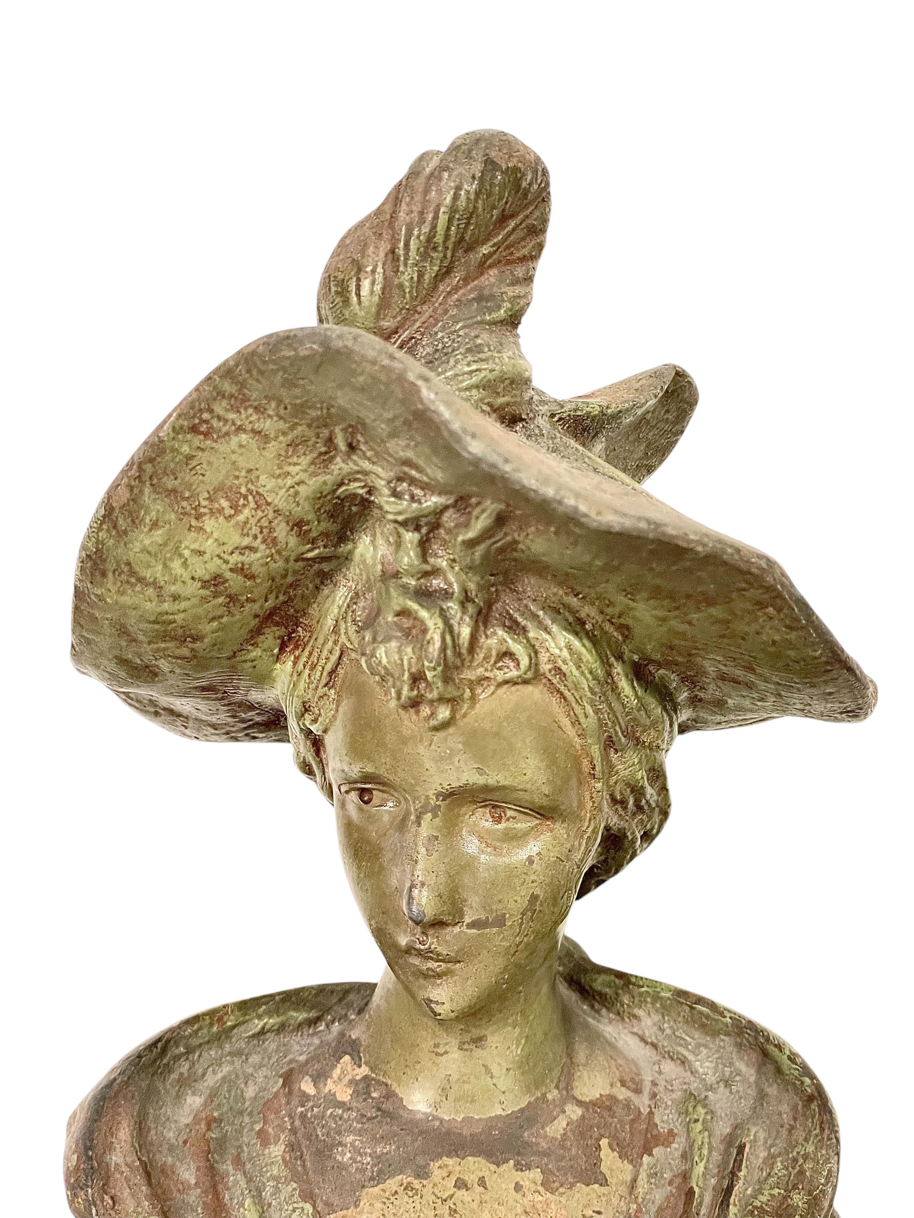 Patinato Antico busto in bronzo patinato di Pedro Ramón José Rigual, CIRCA 1900 in vendita