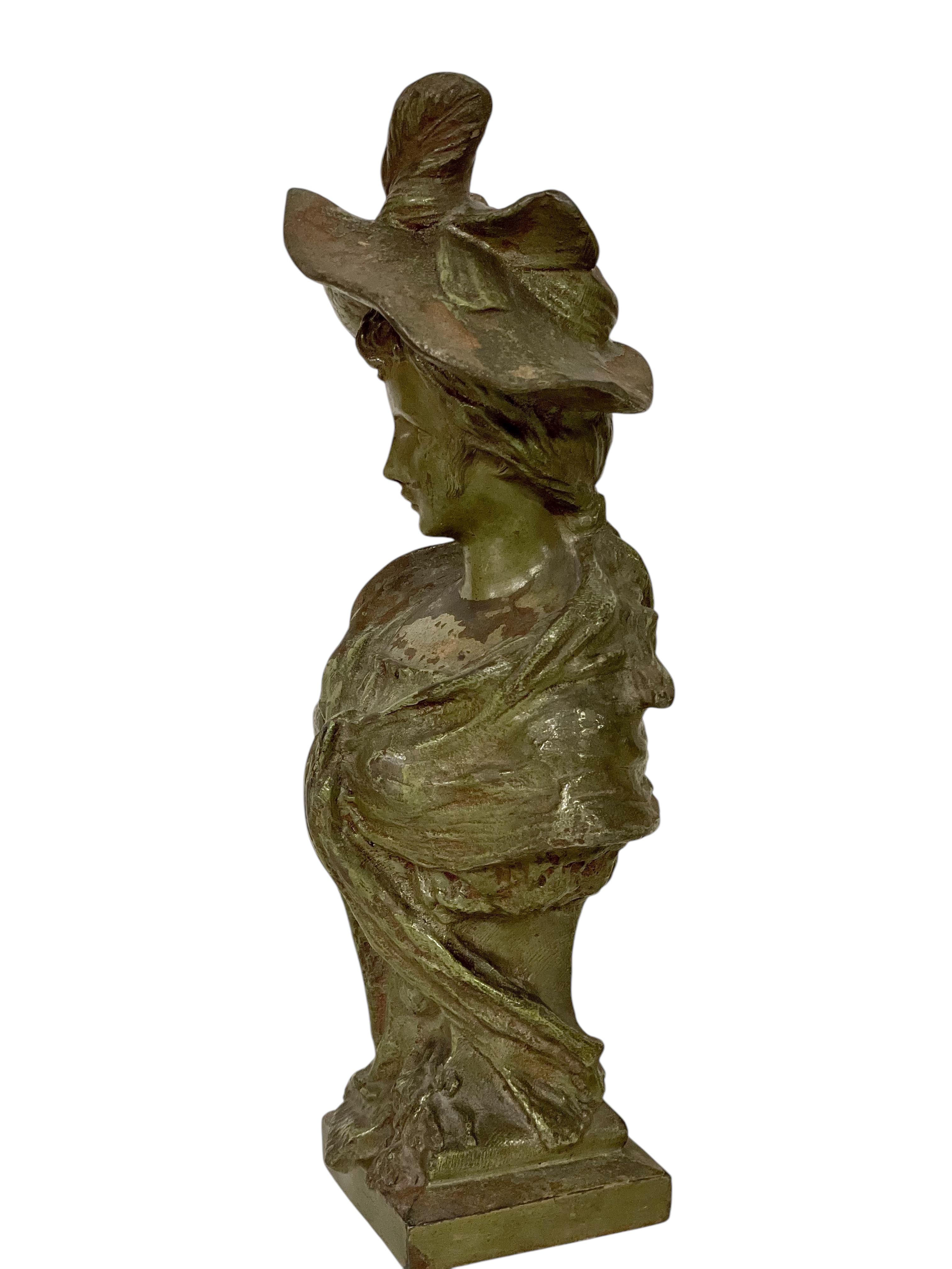 Antico busto in bronzo patinato di Pedro Ramón José Rigual, CIRCA 1900 In condizioni buone in vendita a LA CIOTAT, FR