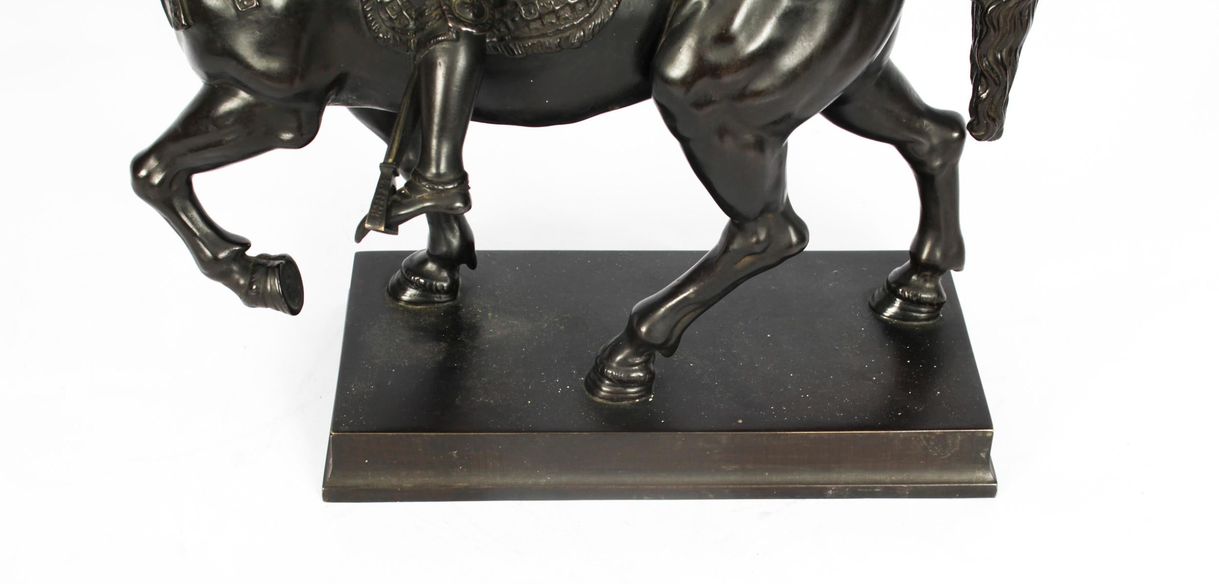 Antique Patinated Bronze Equestrian Statue of Bartolomeo Colleoni 1860 19th C 6