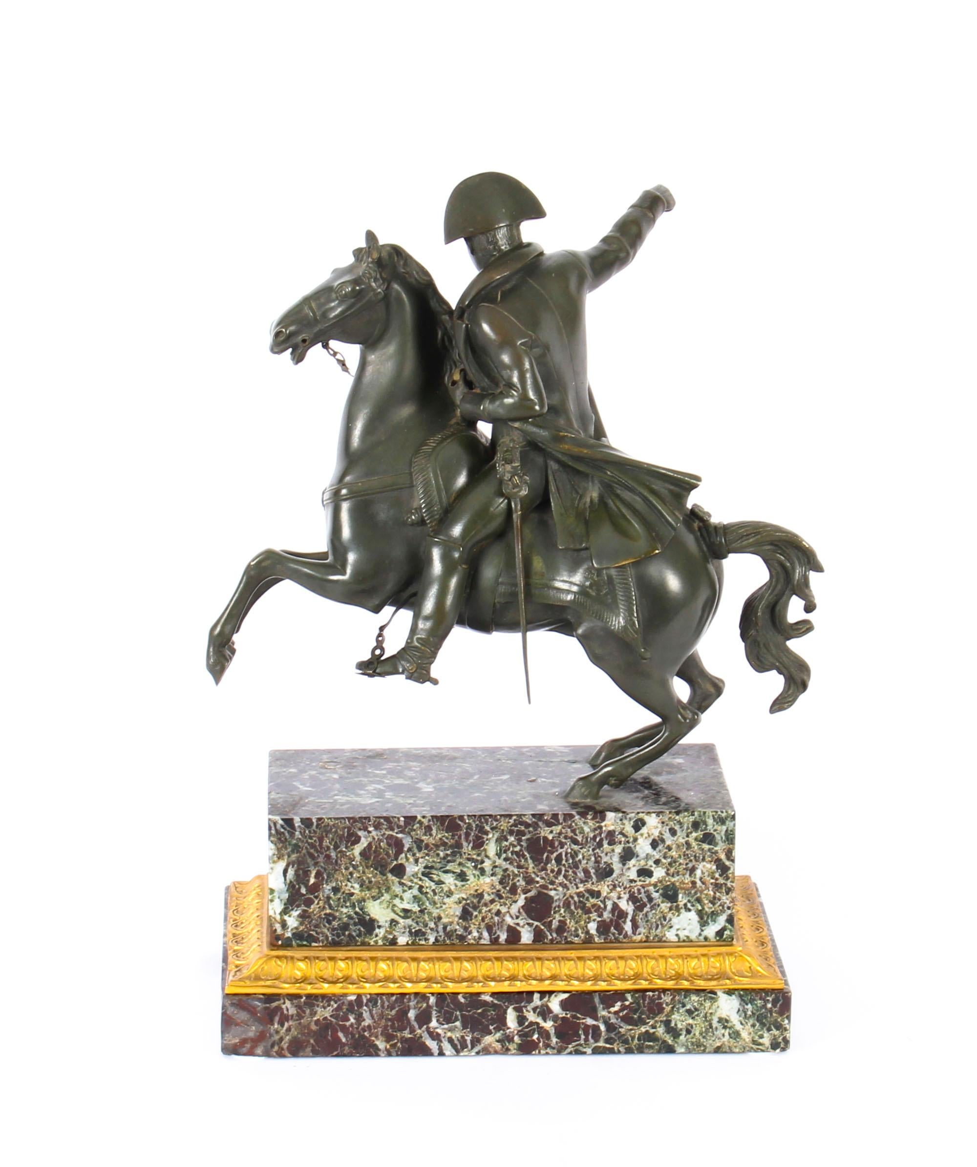 Antique Patinated Bronze Equestrian Statue of Napoleon Bonaparte, 19th Century 5