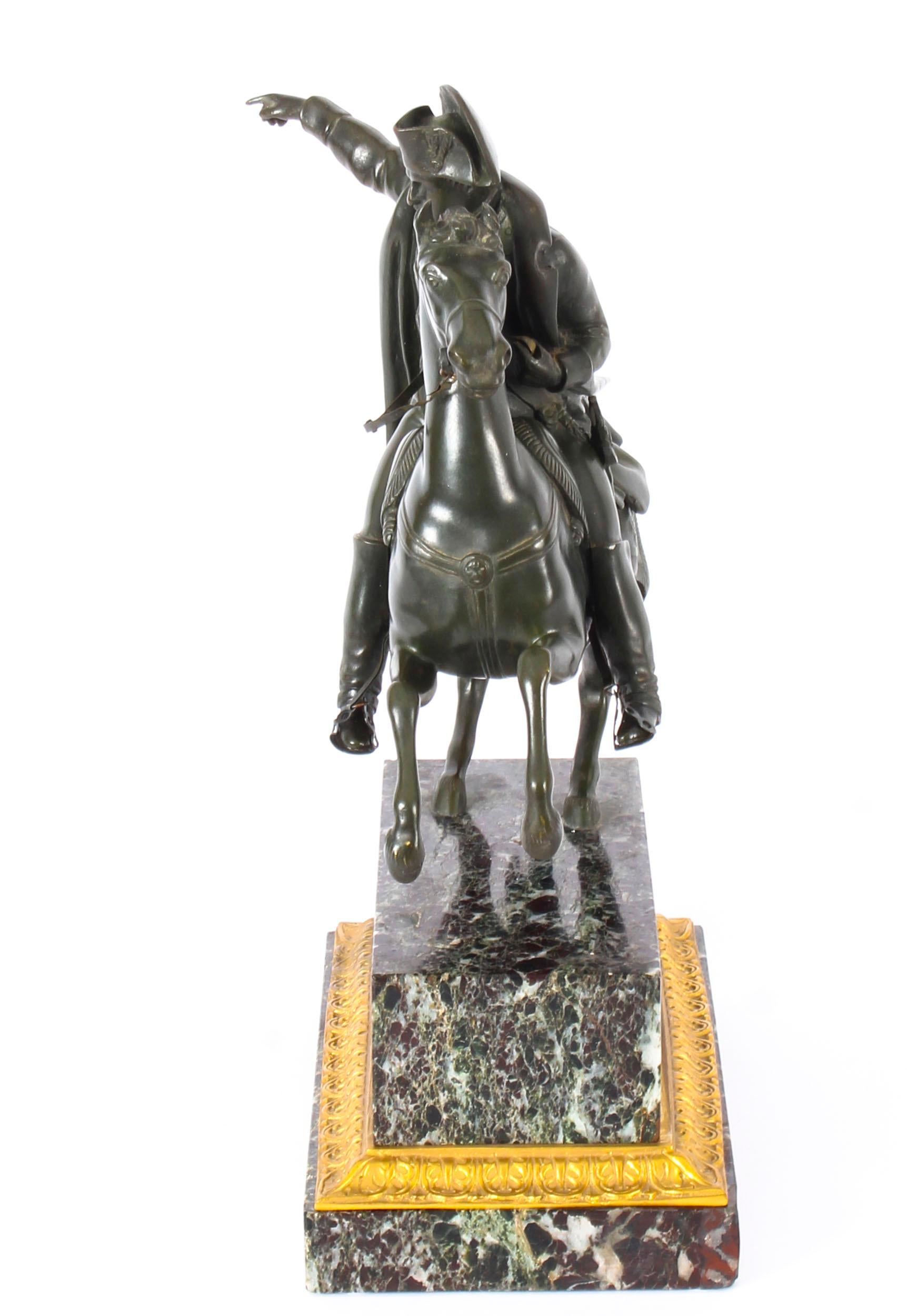 Antique Patinated Bronze Equestrian Statue of Napoleon Bonaparte, 19th Century 6
