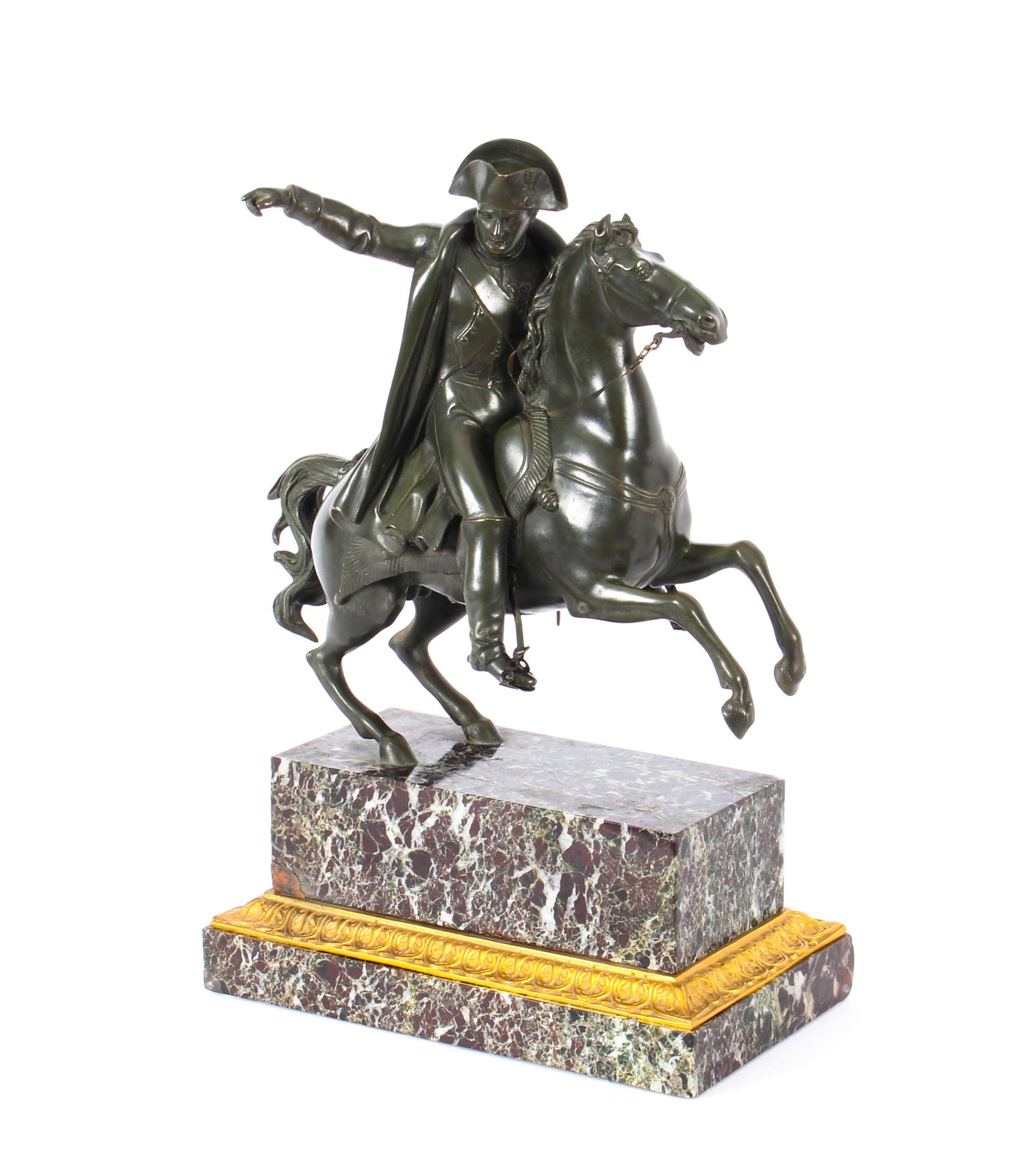 Antique Patinated Bronze Equestrian Statue of Napoleon Bonaparte, 19th Century 8