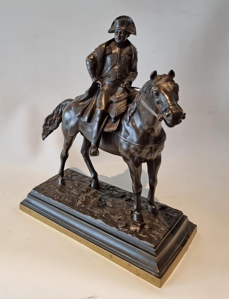 Gilt Antique Patinated bronze of Napoleon on Horseback