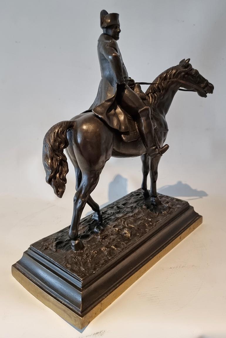 Antique Patinated bronze of Napoleon on Horseback In Good Condition In London, GB