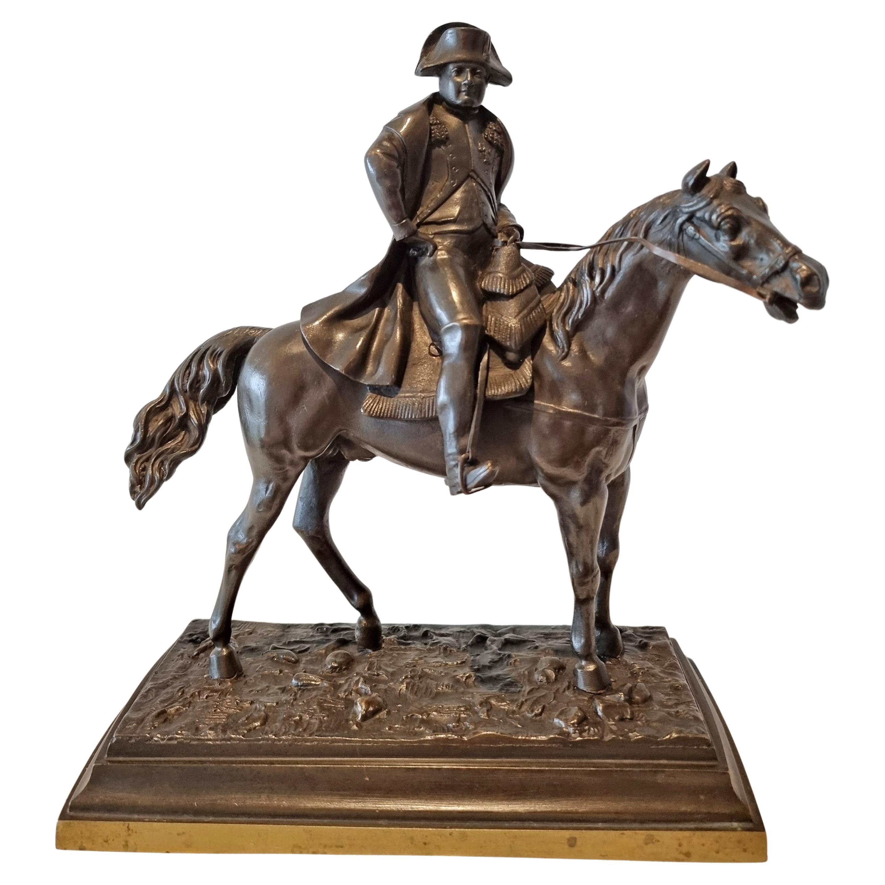 Antique Patinated bronze of Napoleon on Horseback