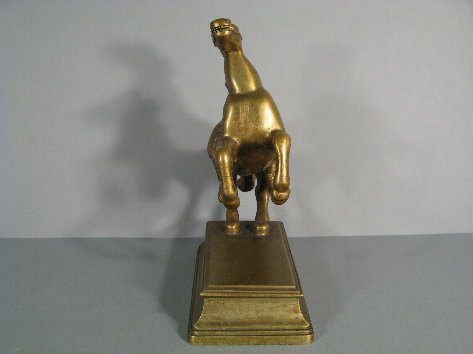 Antique Patinated Bronze Rearing Horse Sculpture - 1Y155 4