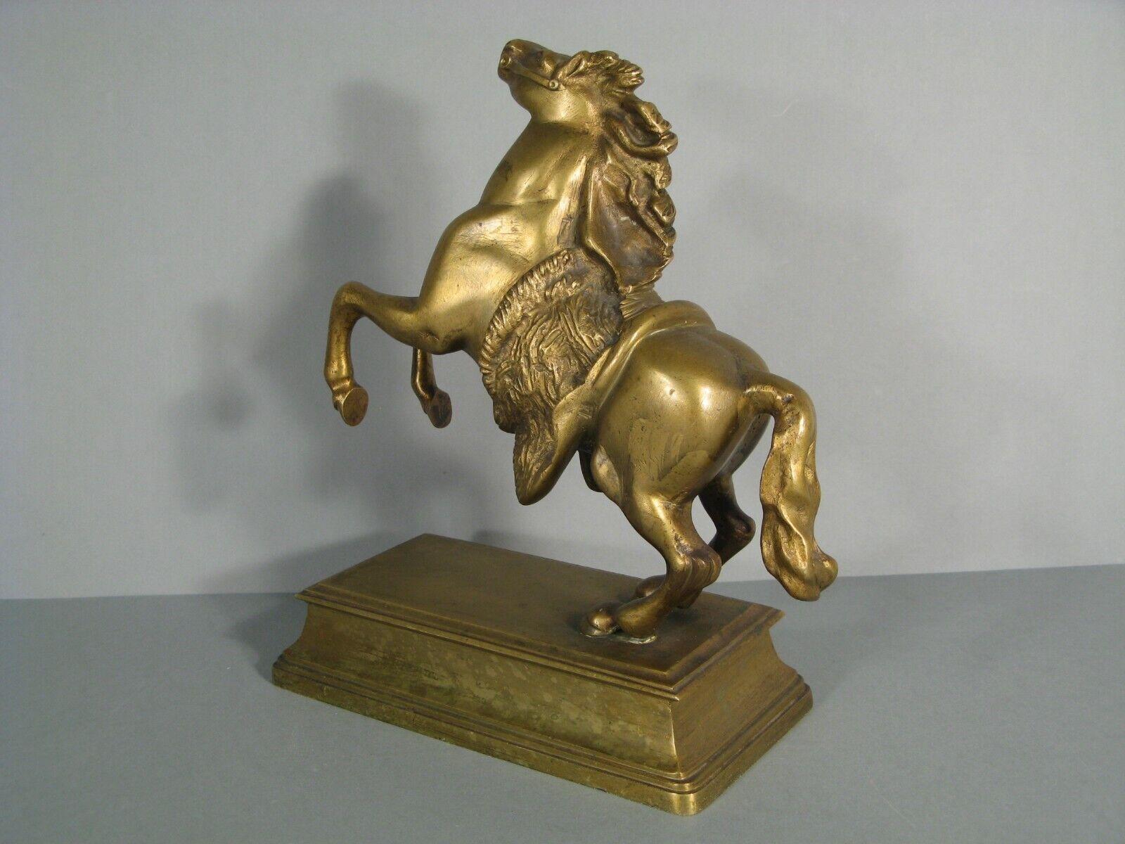 Antique Patinated Bronze Rearing Horse Sculpture - 1Y155 In Good Condition In Bordeaux, FR