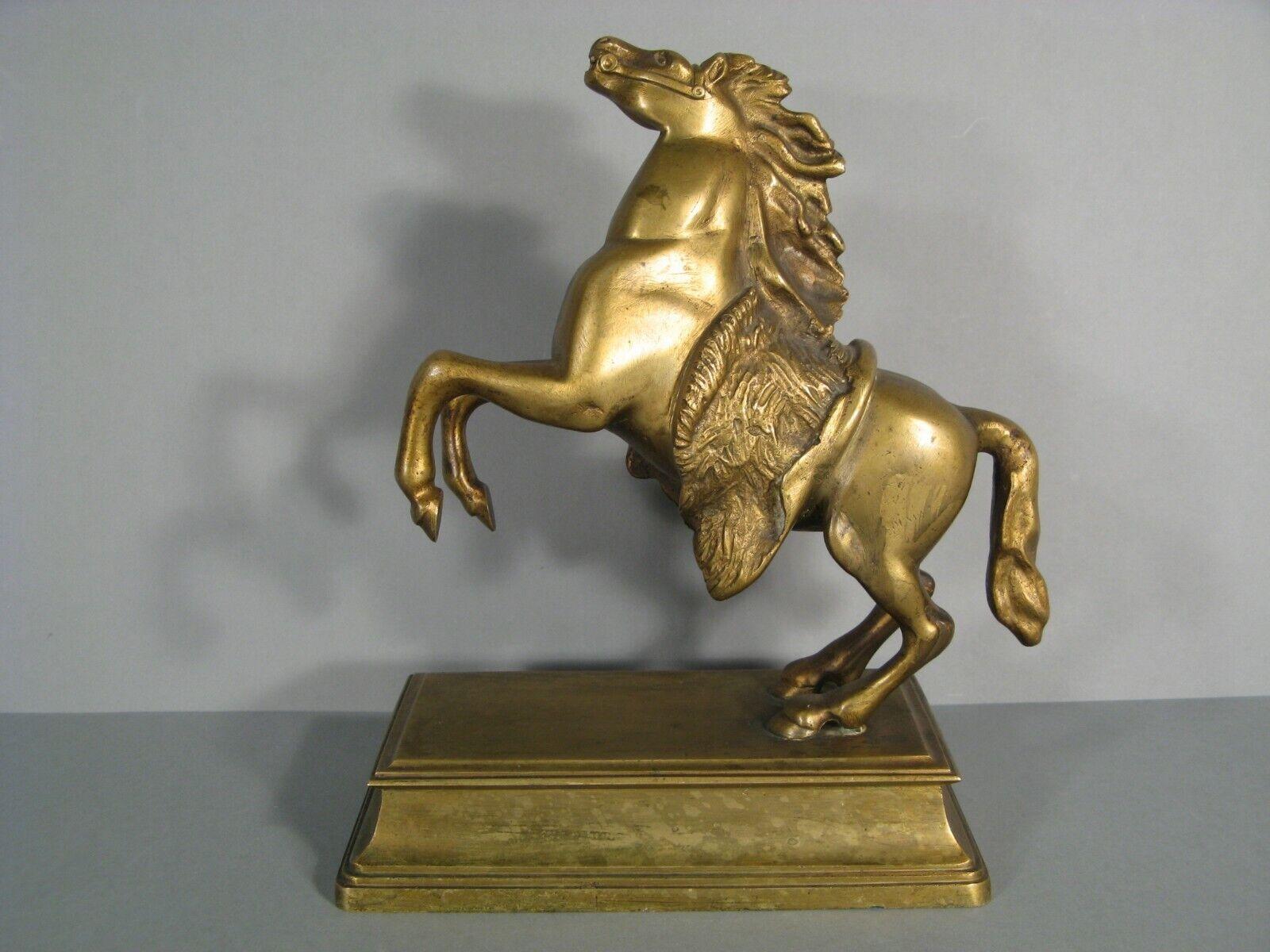 19th Century Antique Patinated Bronze Rearing Horse Sculpture - 1Y155