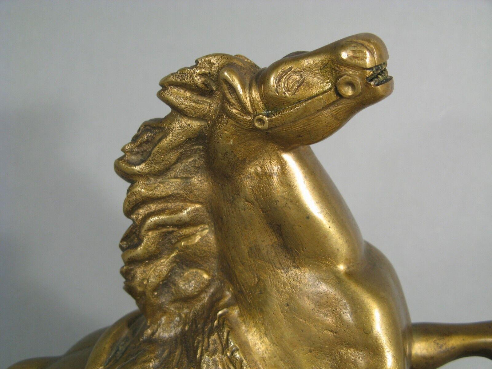 Antique Patinated Bronze Rearing Horse Sculpture - 1Y155 2
