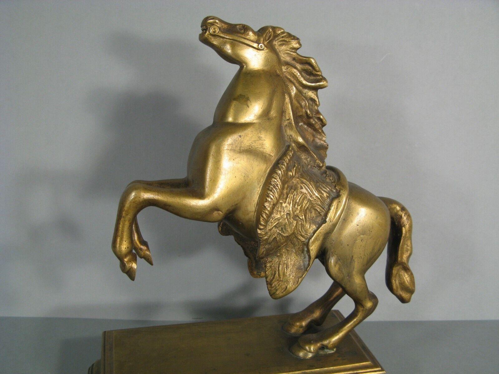 Antique Patinated Bronze Rearing Horse Sculpture - 1Y155 3