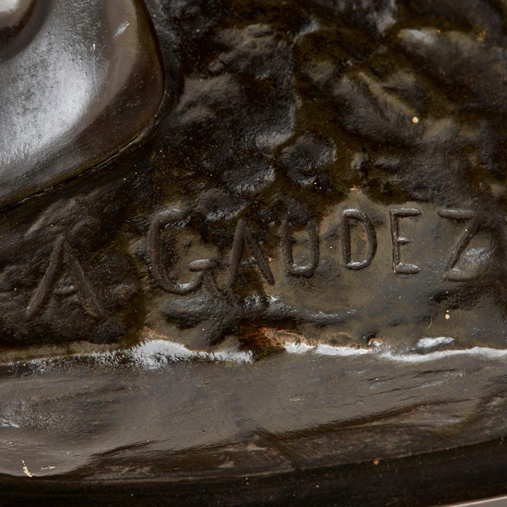 Escultura antigua de bronce patinado de Gaudez en Bueno Estado en London, GB
