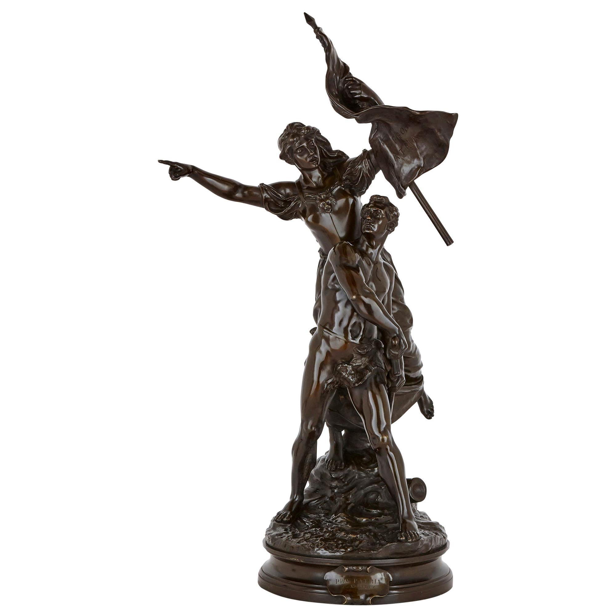 Antique Patinated Bronze Sculpture by Gaudez