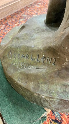 Antique Patinated Bronze Statue of a Nymph by Oscar Lenz