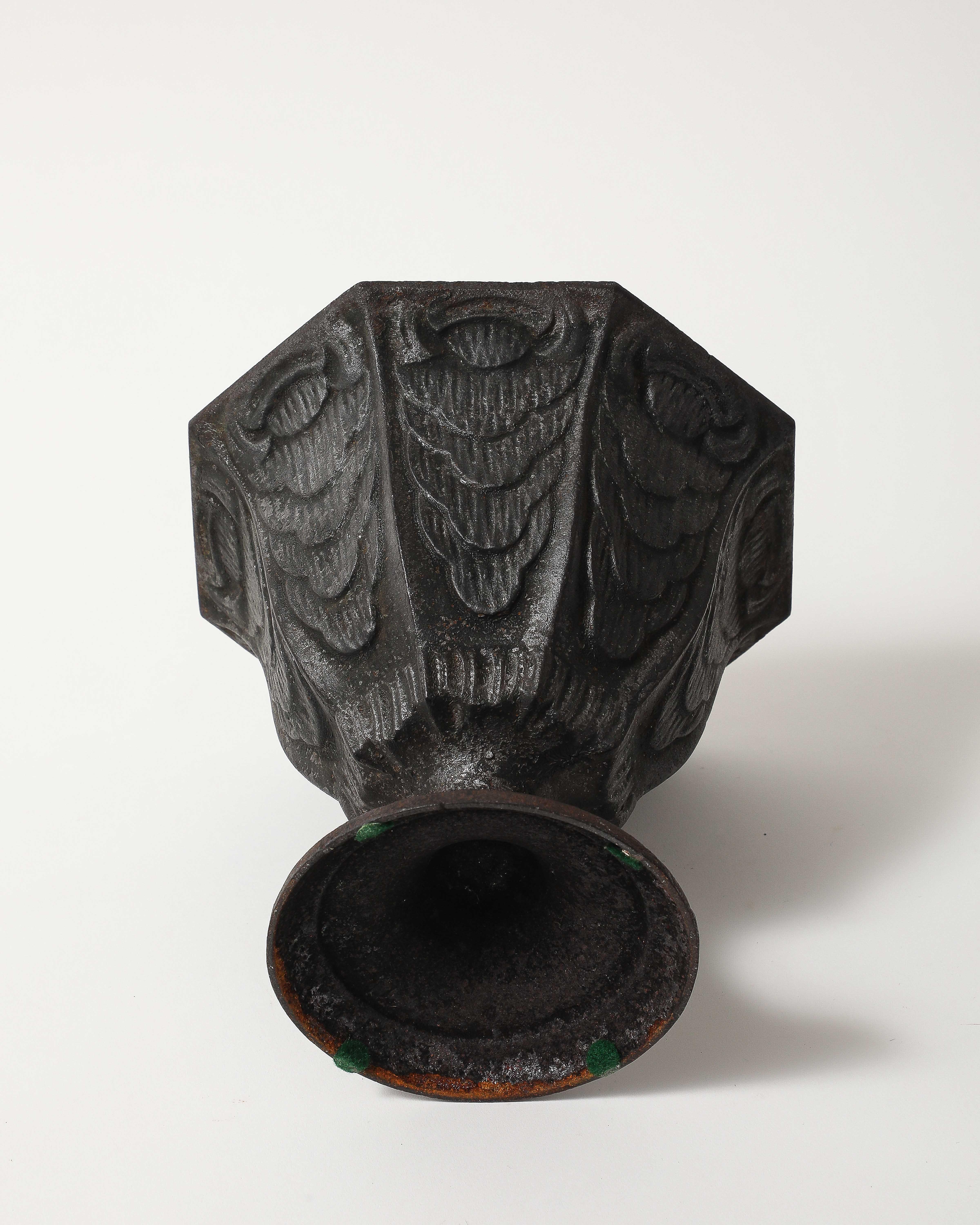 Antique Patinated Cache Pot with Ornamental Motifs, France, 20th C For Sale 6