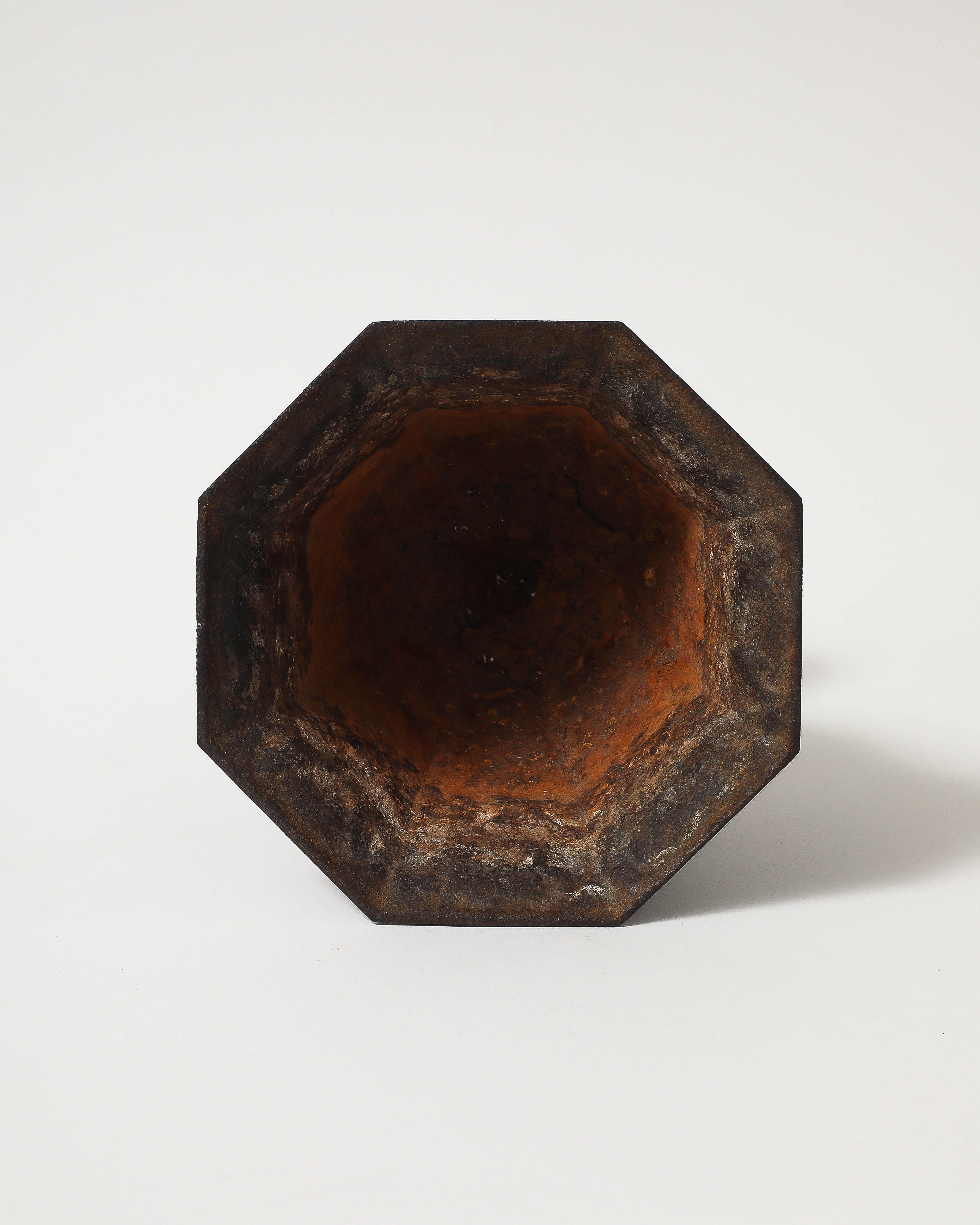 Antique Patinated Cache Pot with Ornamental Motifs, France, 20th C For Sale 7